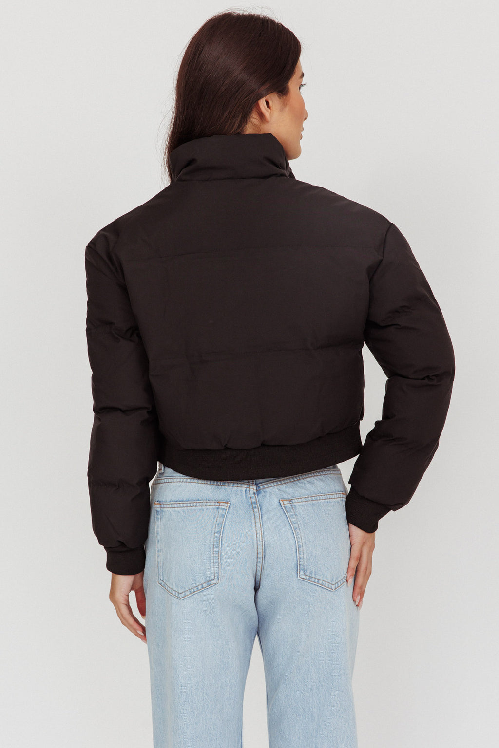 Infatuation Cropped Puffer Jacket Black by Selfie Leslie