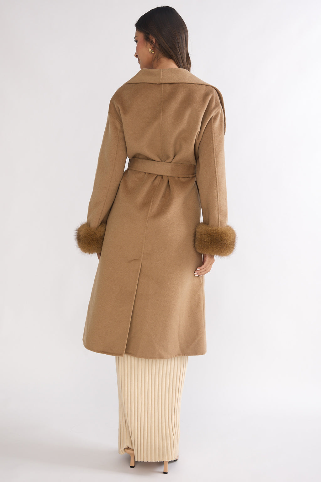 Zannora Faux Fur Coat Camel by Selfie Leslie