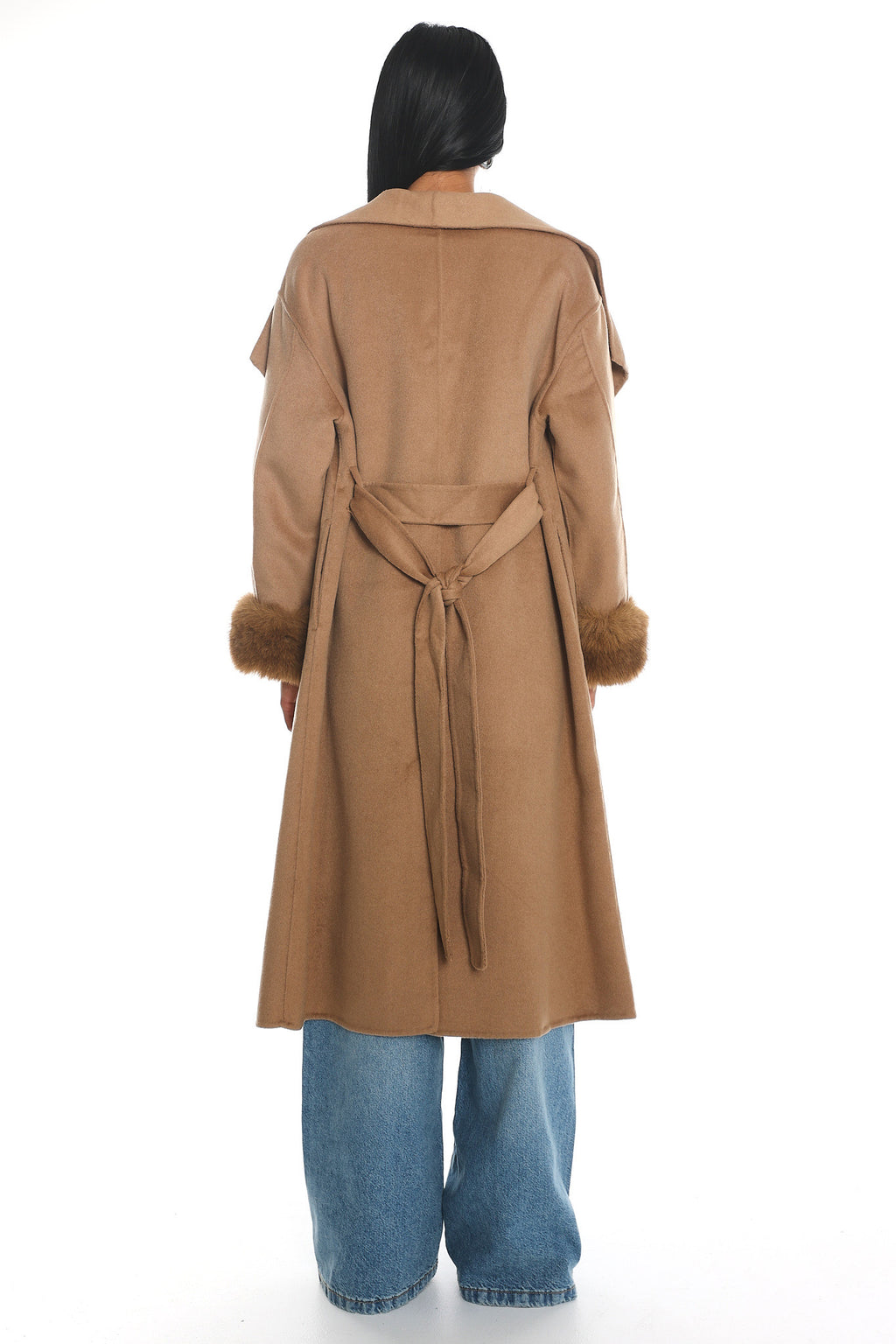 Zannora Faux Fur Coat Camel by Selfie Leslie