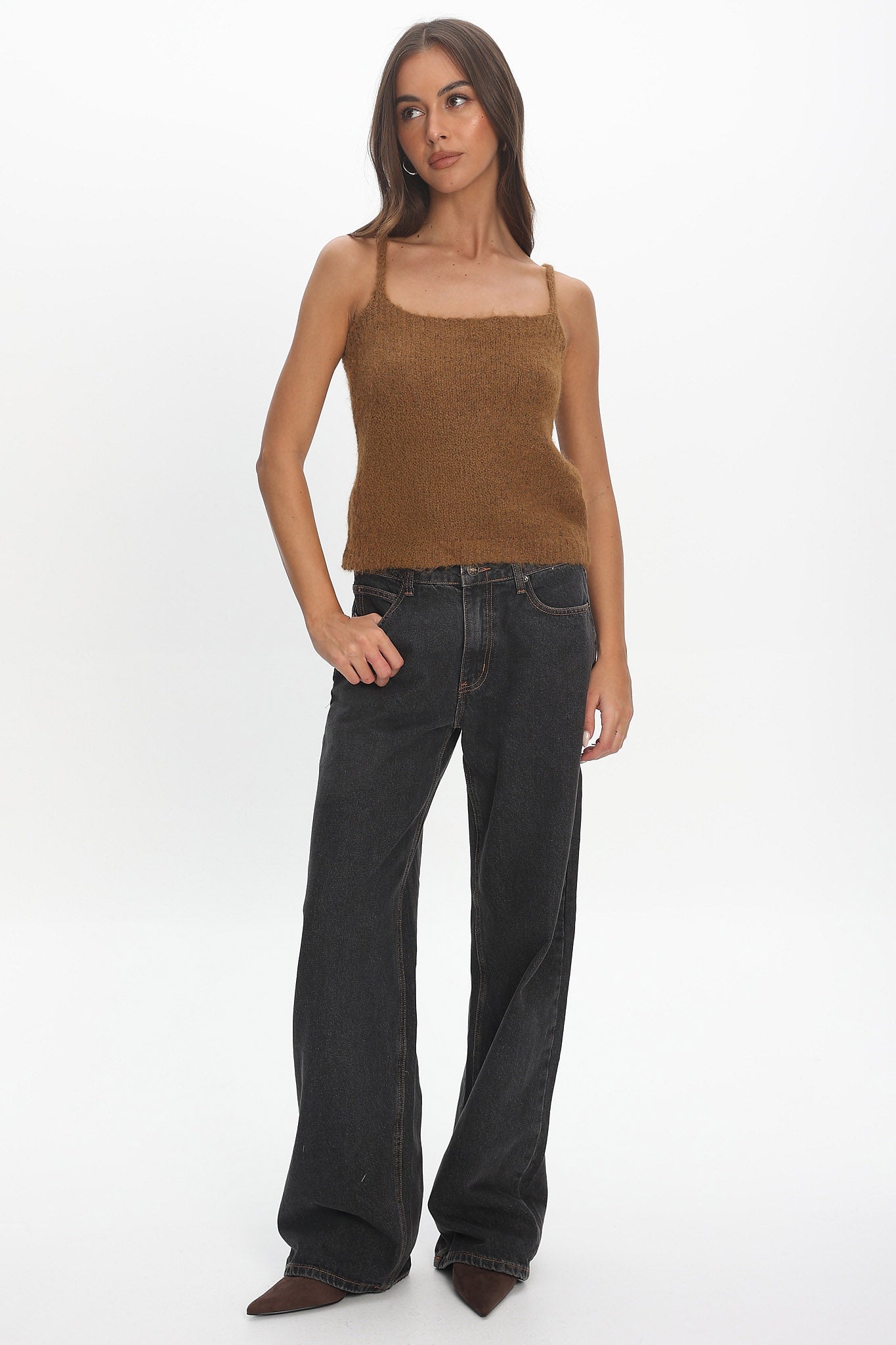 Jorie Knit Cami Top Brown– Selfie Leslie