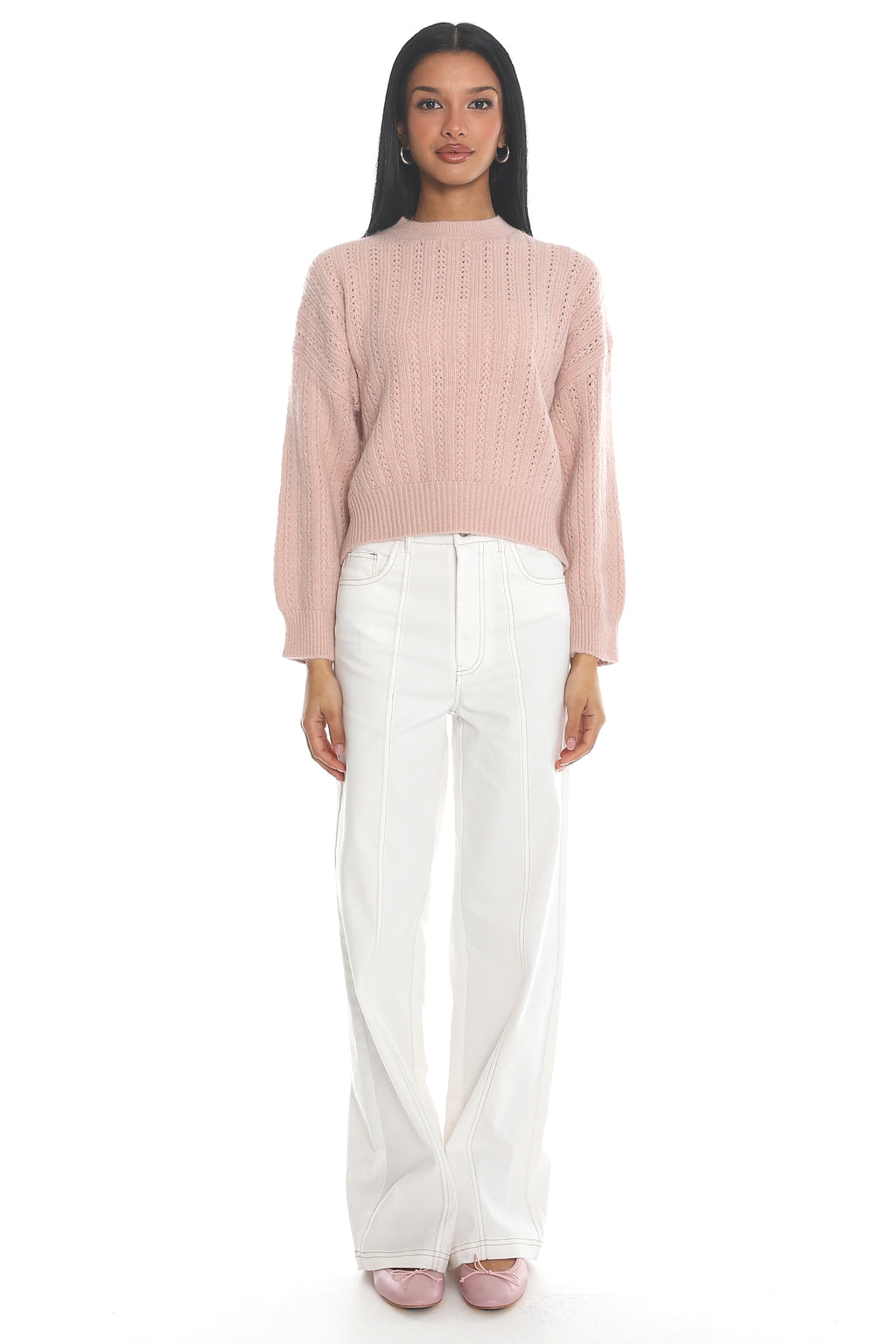 Cadence Knit Sweater Pink
