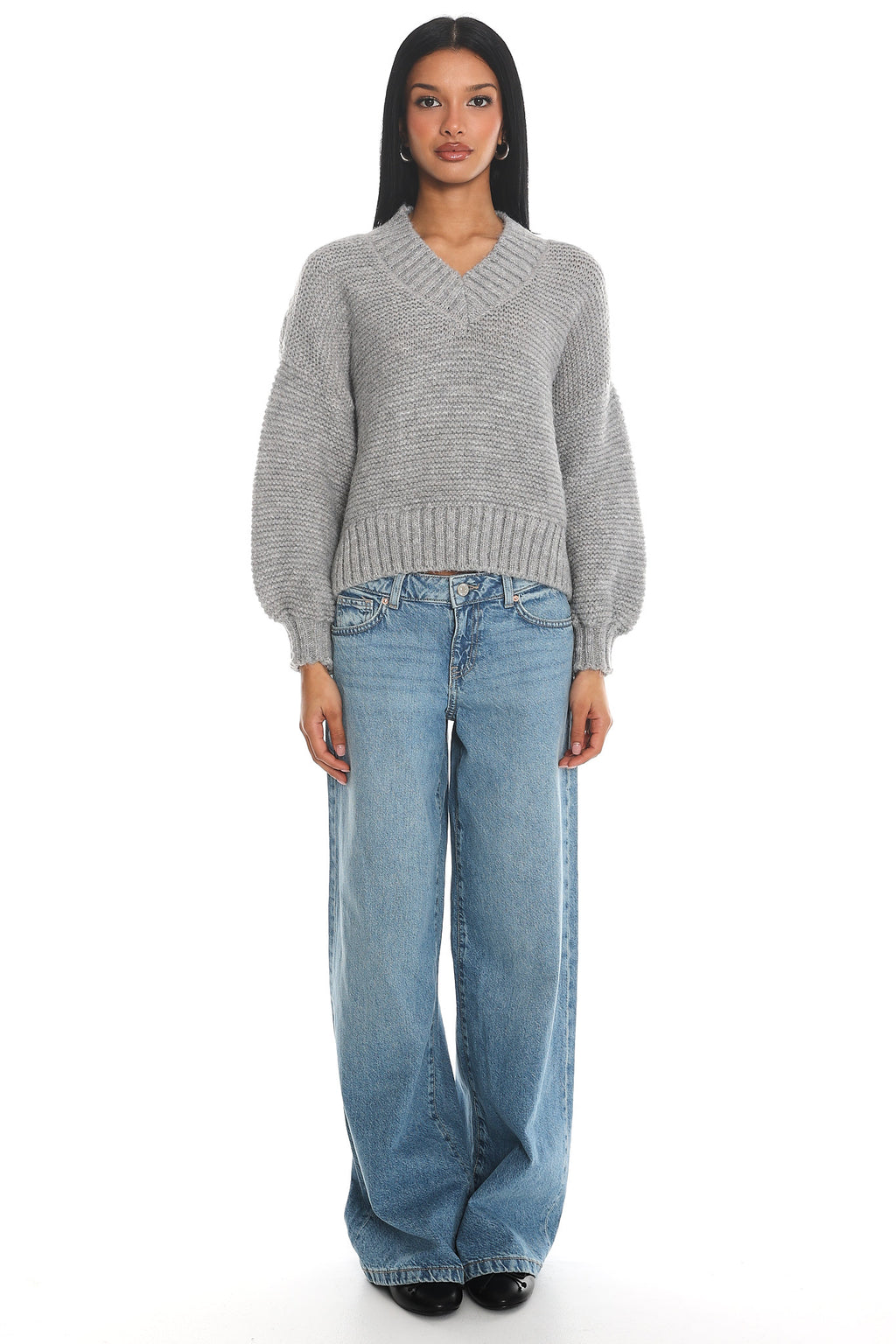 Samaya Chunky Knit Sweater Grey by Selfie Leslie