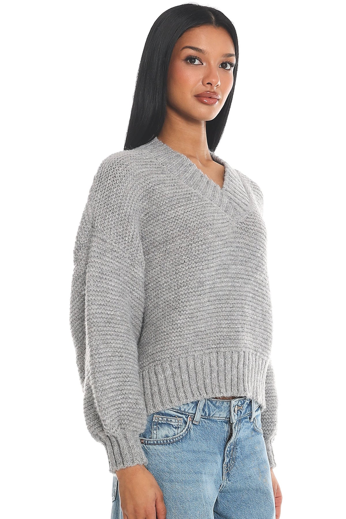 Samaya Chunky Knit Sweater Grey by Selfie Leslie