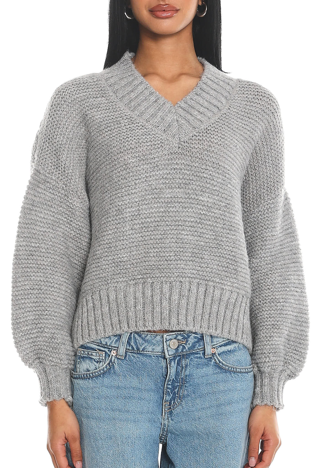 Samaya Chunky Knit Sweater Grey by Selfie Leslie