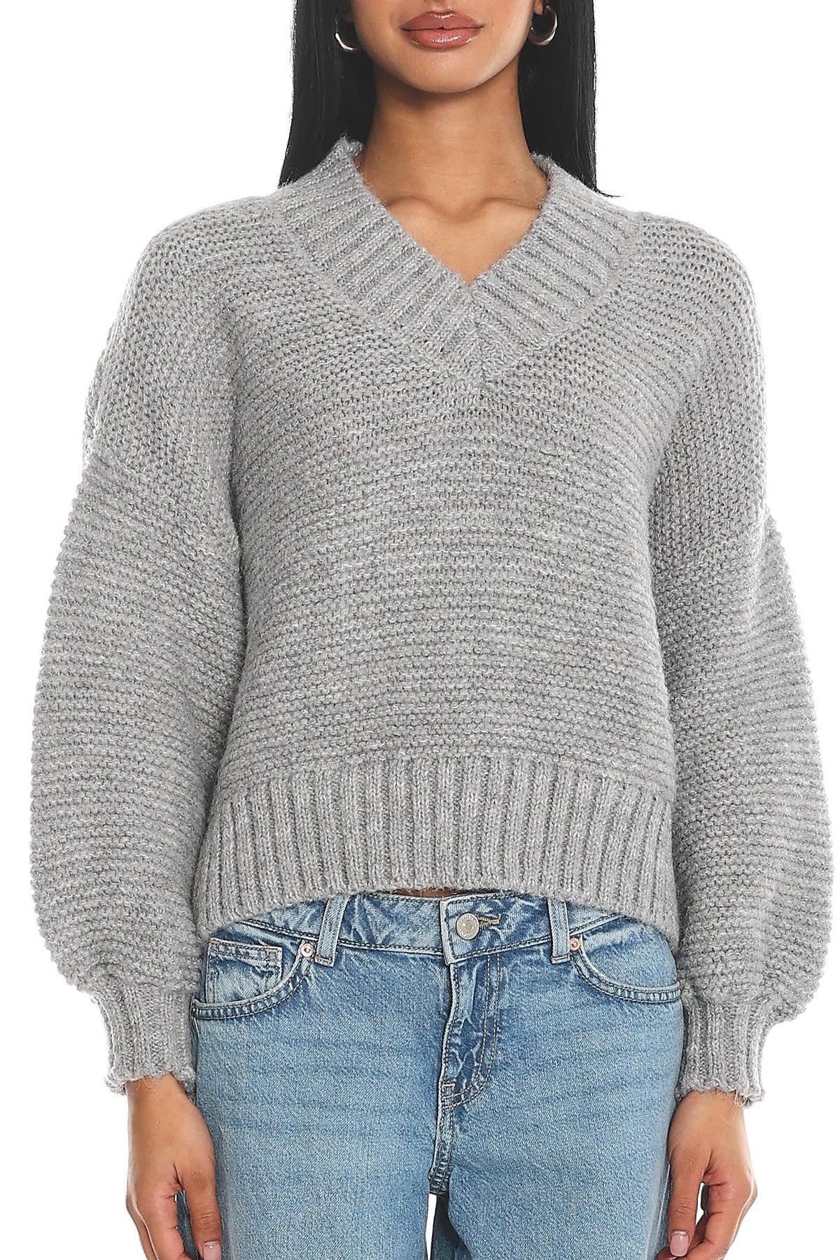Samaya Chunky Knit Sweater Grey by Selfie Leslie