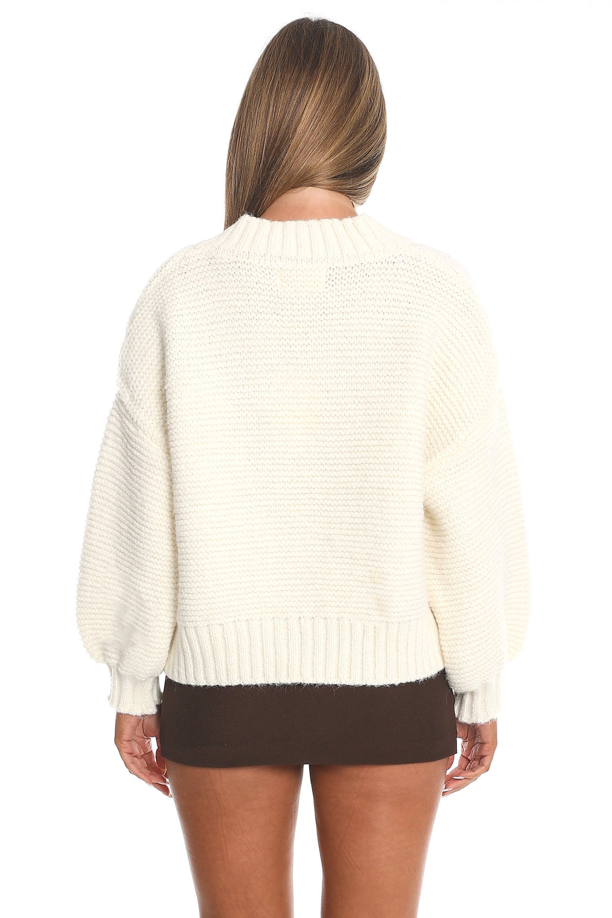 Samaya Chunky Knit Sweater Cream by Selfie Leslie
