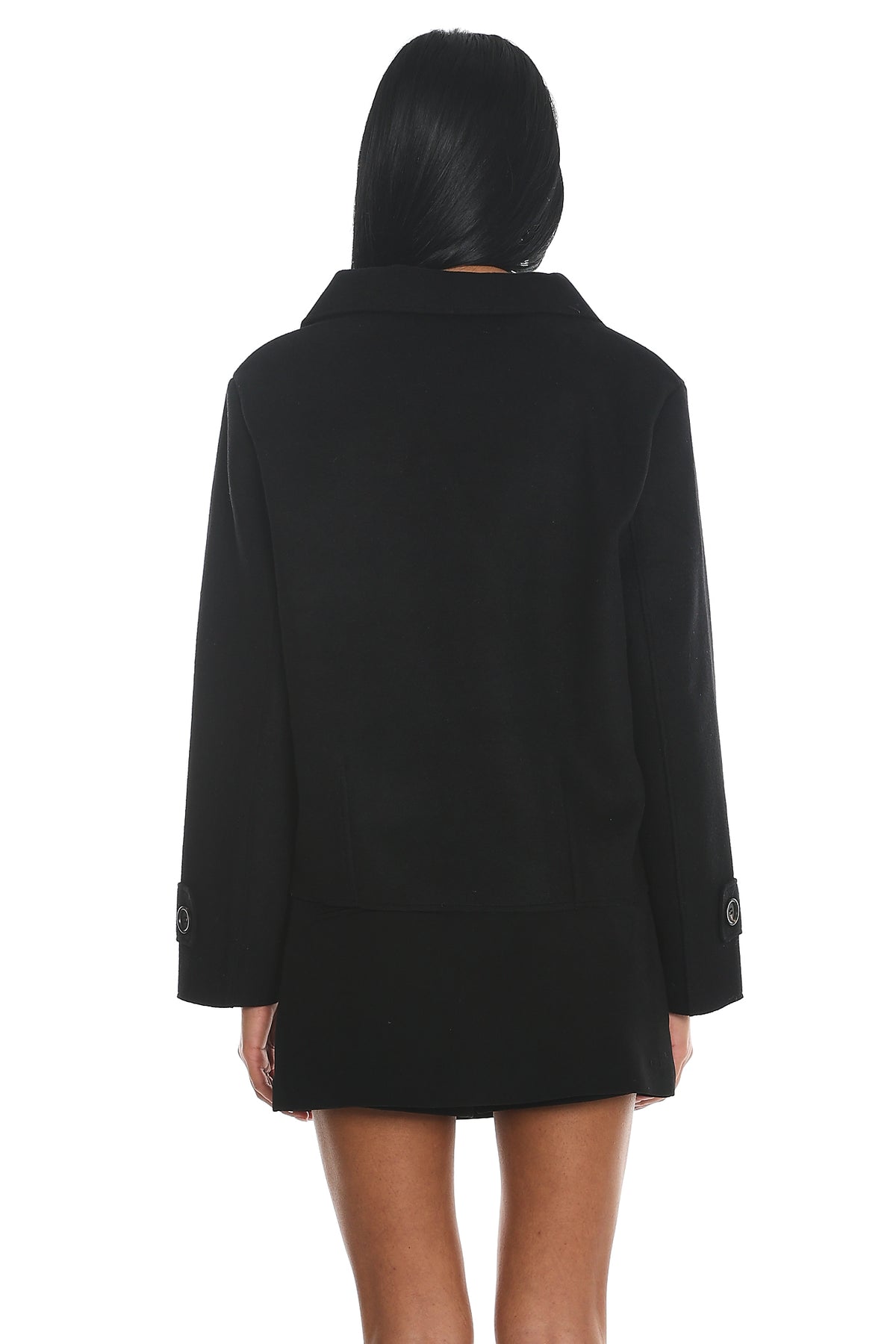 London Night Double-Breasted Coat Black by Selfie Leslie