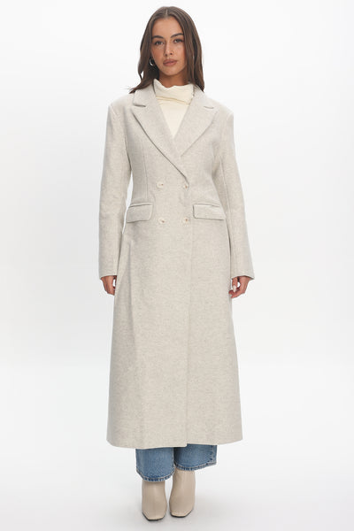 Zoyah Longline Trench Coat Oat | Selfie Leslie