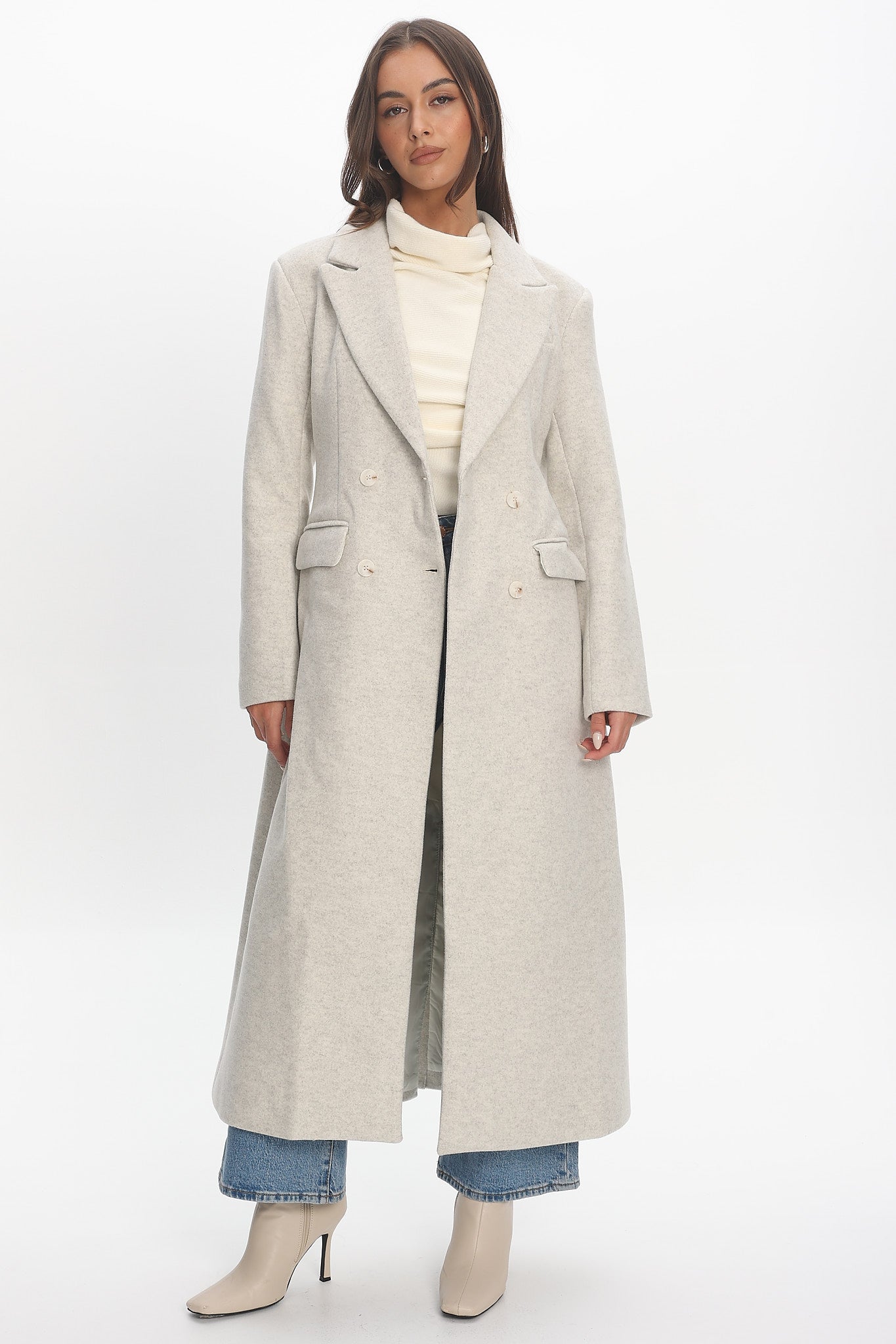 Zoyah Longline Trench Coat Oat | Selfie Leslie