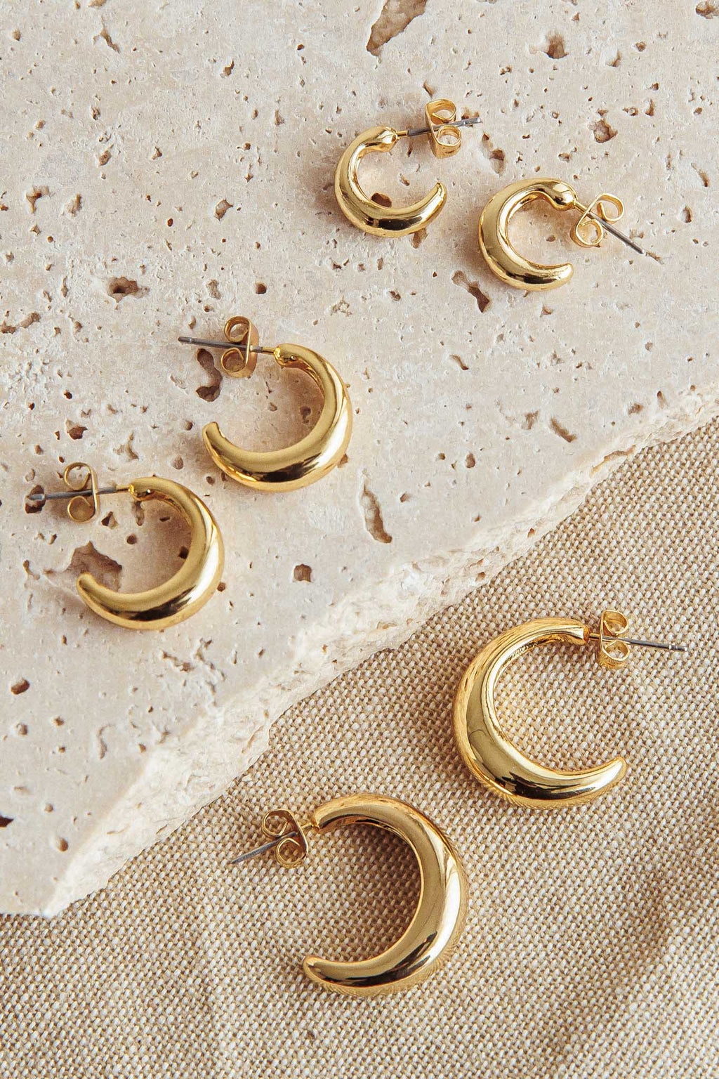 Cece Half-Hoop Earrings Set Gold Plated by Selfie Leslie