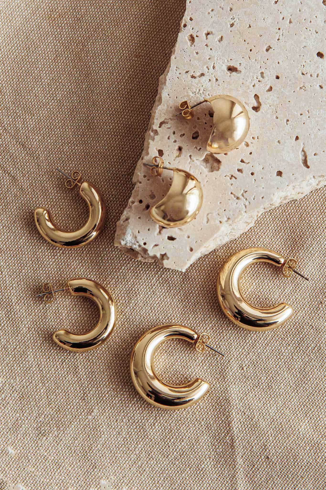 Casper Chunky Earrings Set Gold by Selfie Leslie