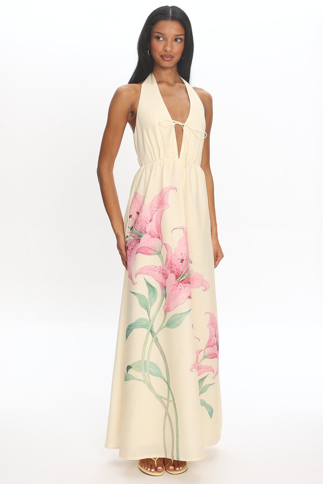 Frangipane Halter Maxi Dress Butter