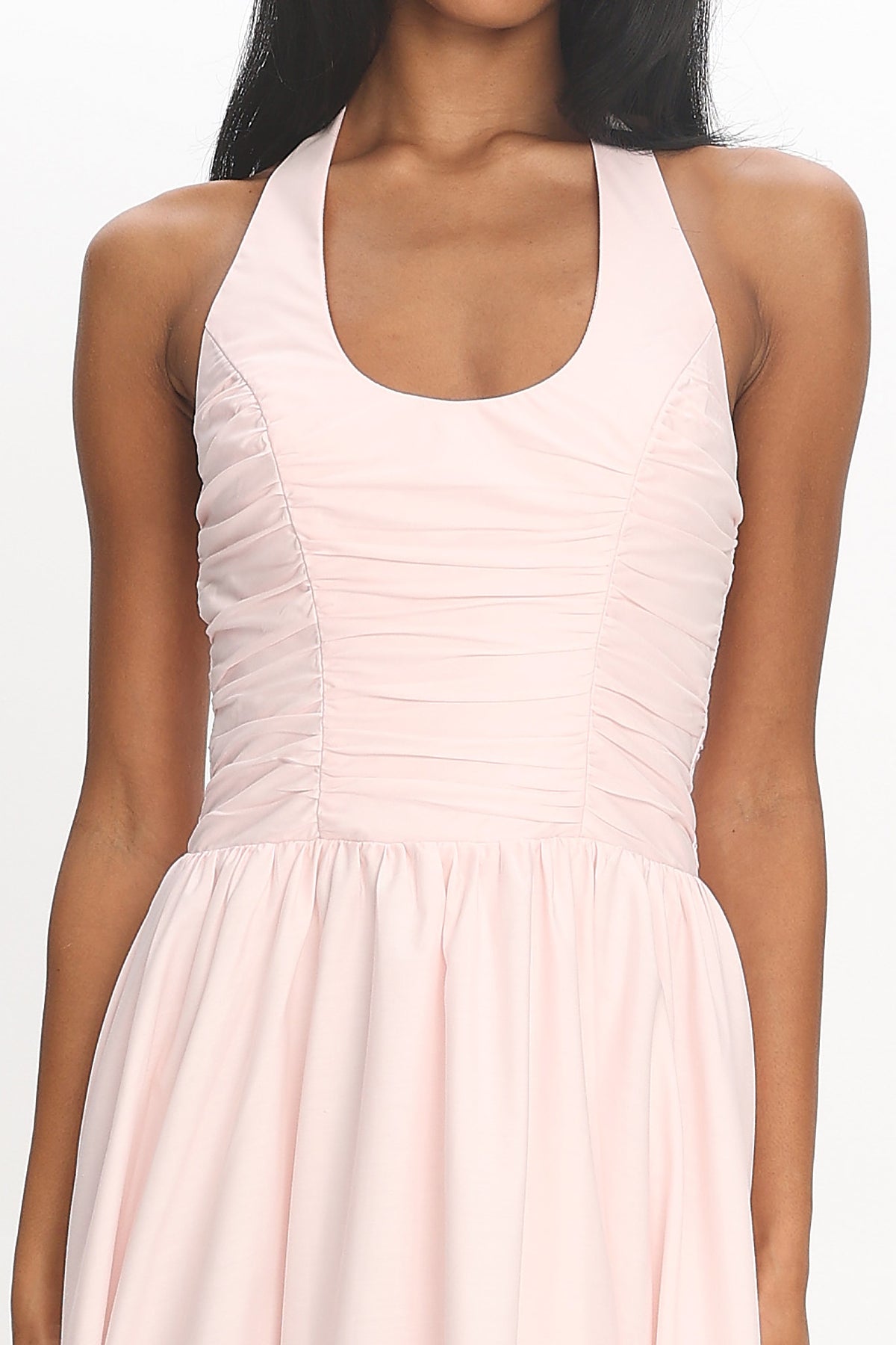 Siana Ruched Halter Gown Rosewater