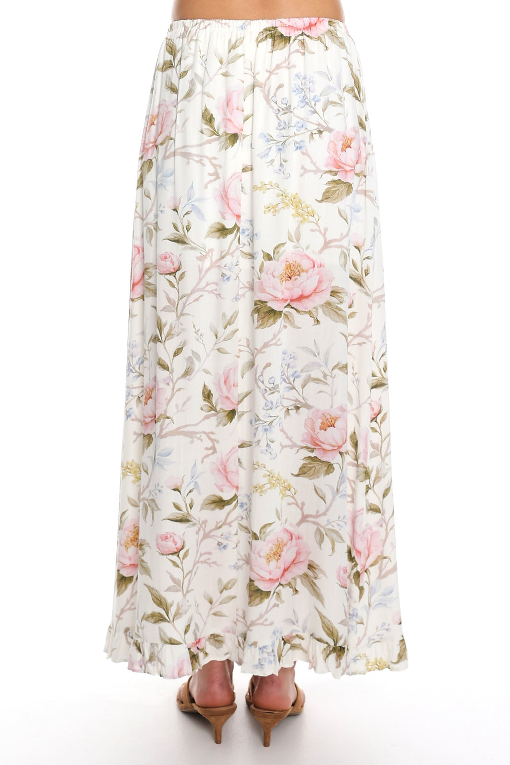 Last Spring Floral Maxi Skirt Off White