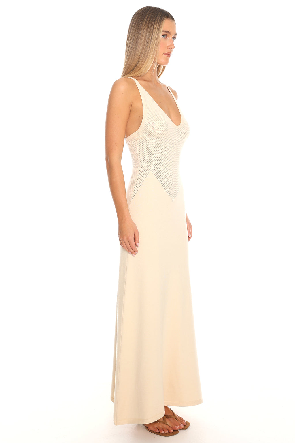 Stolen Kisses Golden Hour Knit Maxi Dress Sand