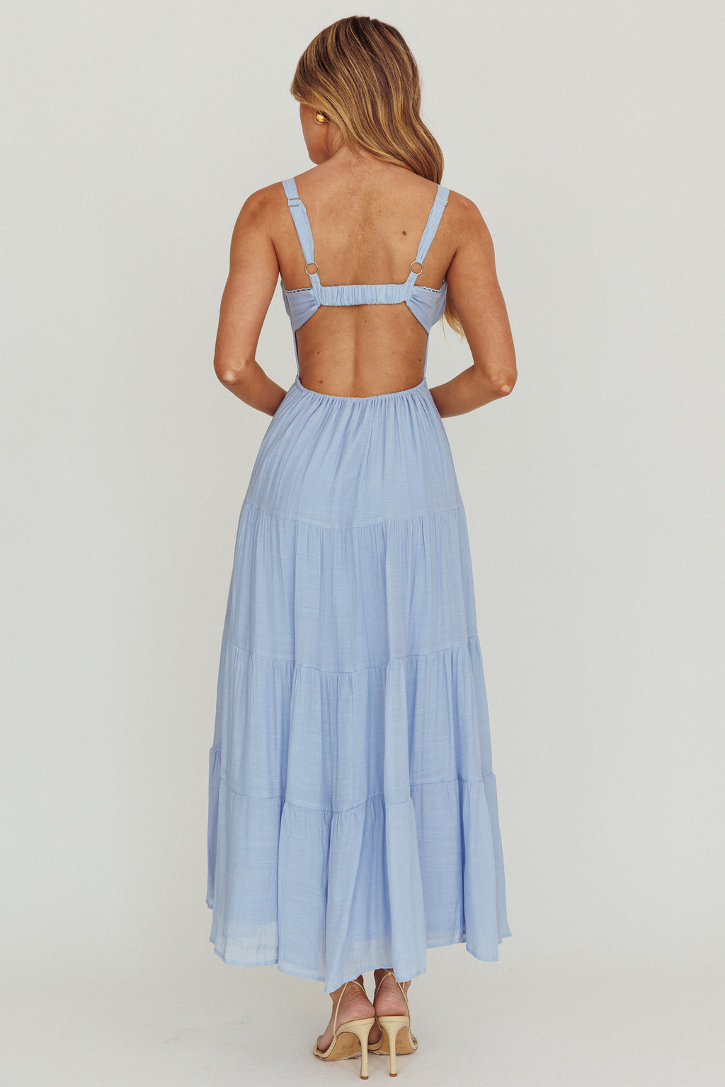 Neptune Cut Out Back A-Line Maxi Dress Blue by Selfie Leslie