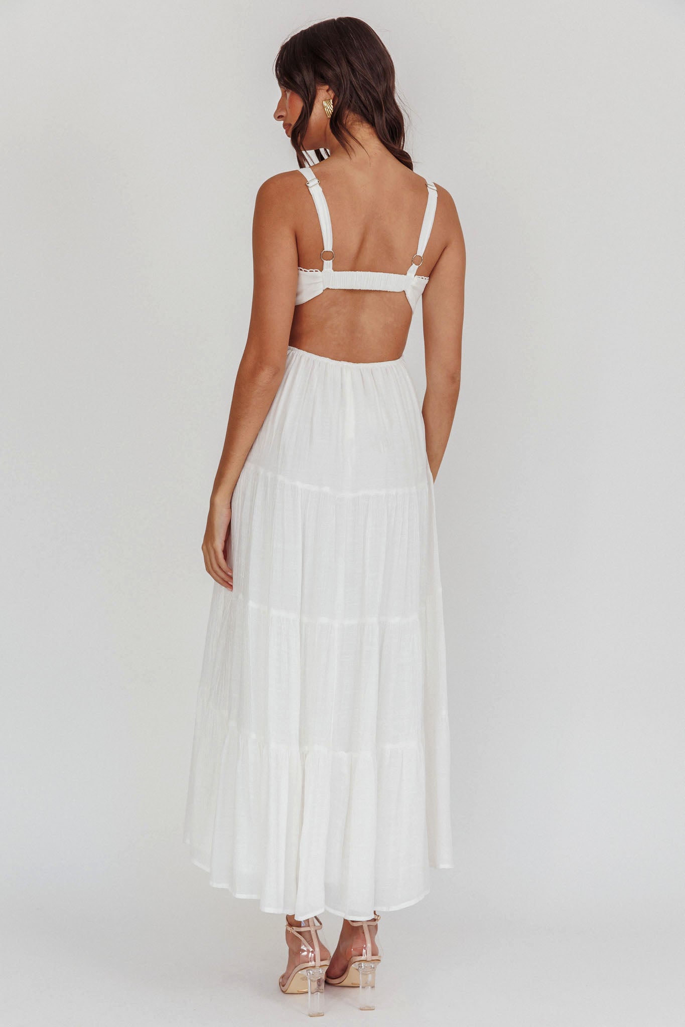 Neptune Cut Out Back A-Line Maxi Dress White - XL Neptune Cut Out Back A-Line Maxi Dress White - XL