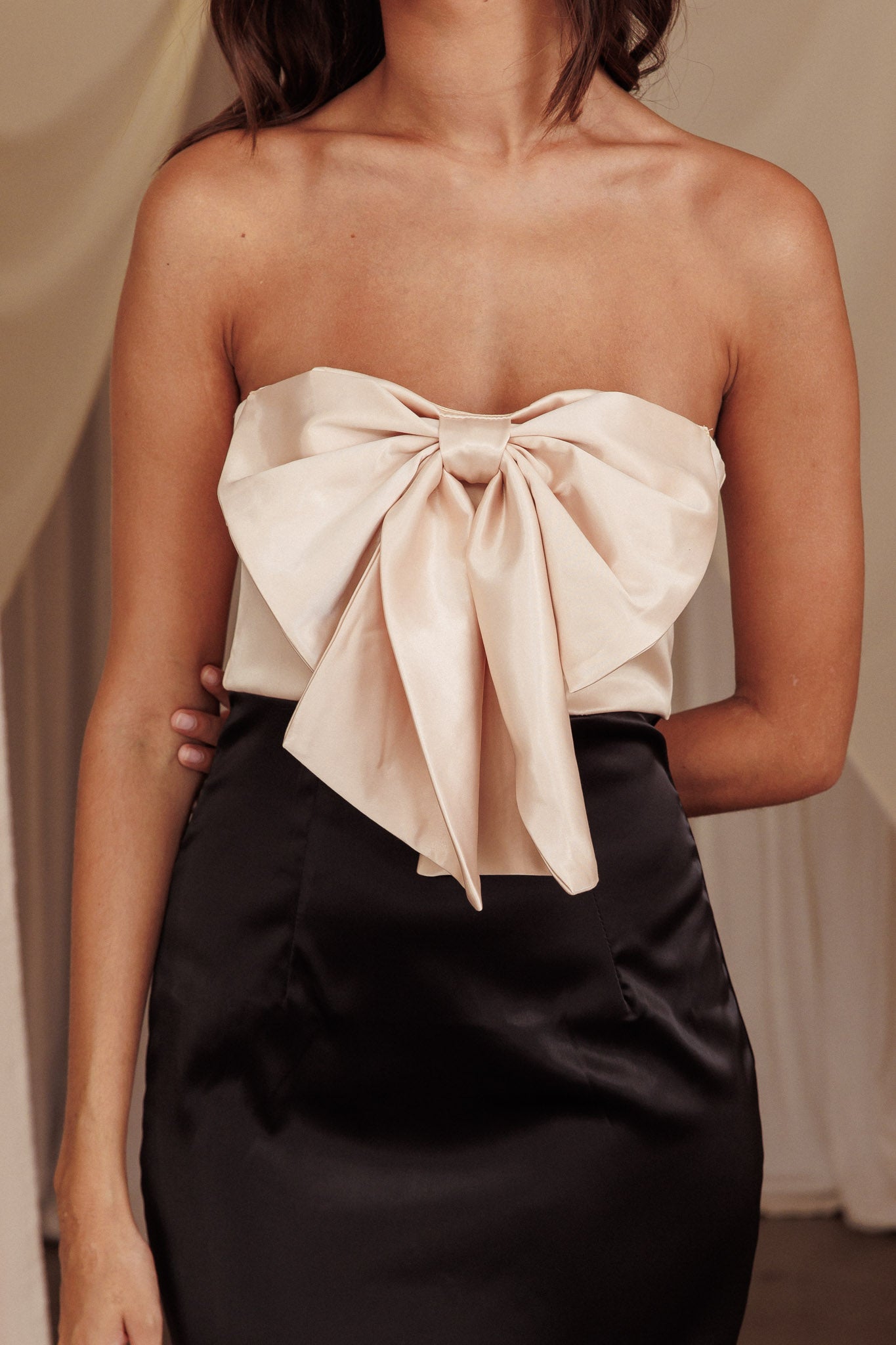 Coquette Bow Bust Midi Dress Blush Coquette Bow Bust Midi Dress Blush