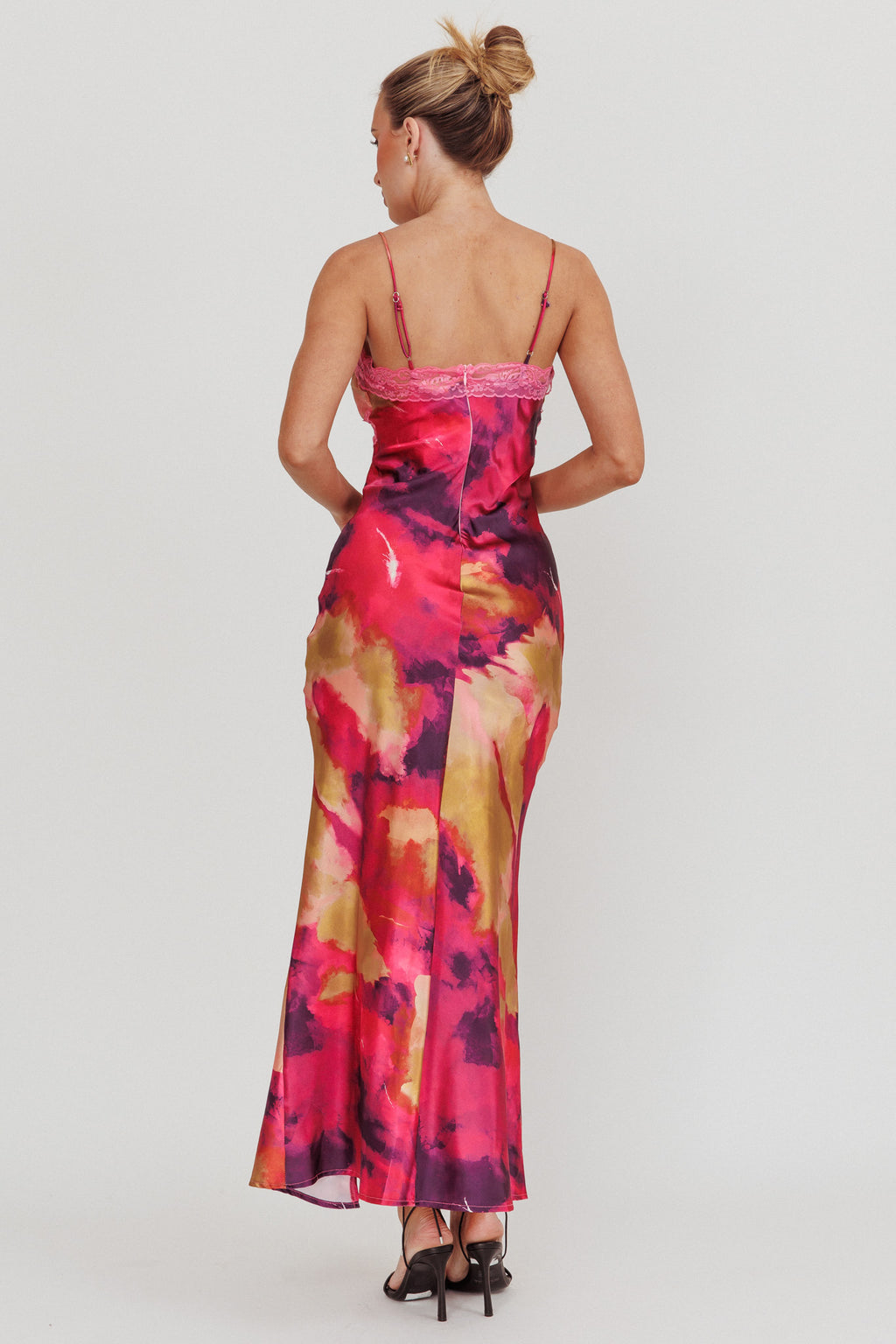 Saga Bust Keyhole Satin Maxi Dress Purple by Selfie Leslie