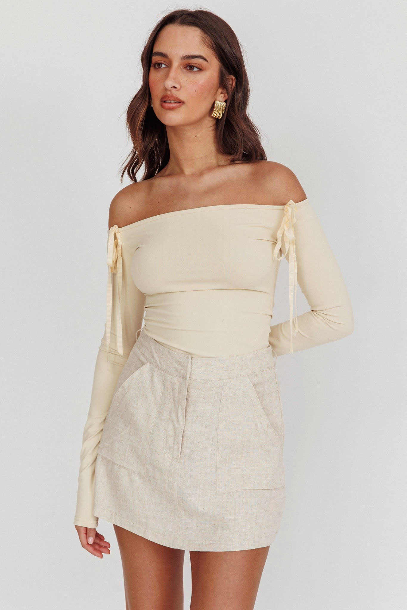 Euphoria Linen Skort Sand by Selfie Leslie