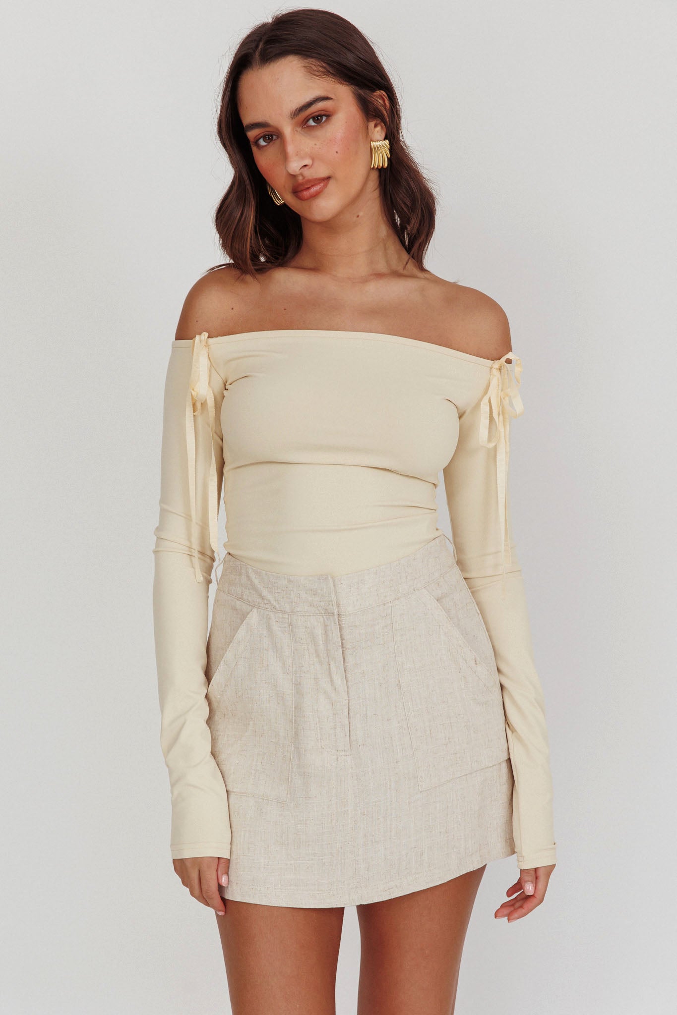 Euphoria Linen Skort Sand by Selfie Leslie