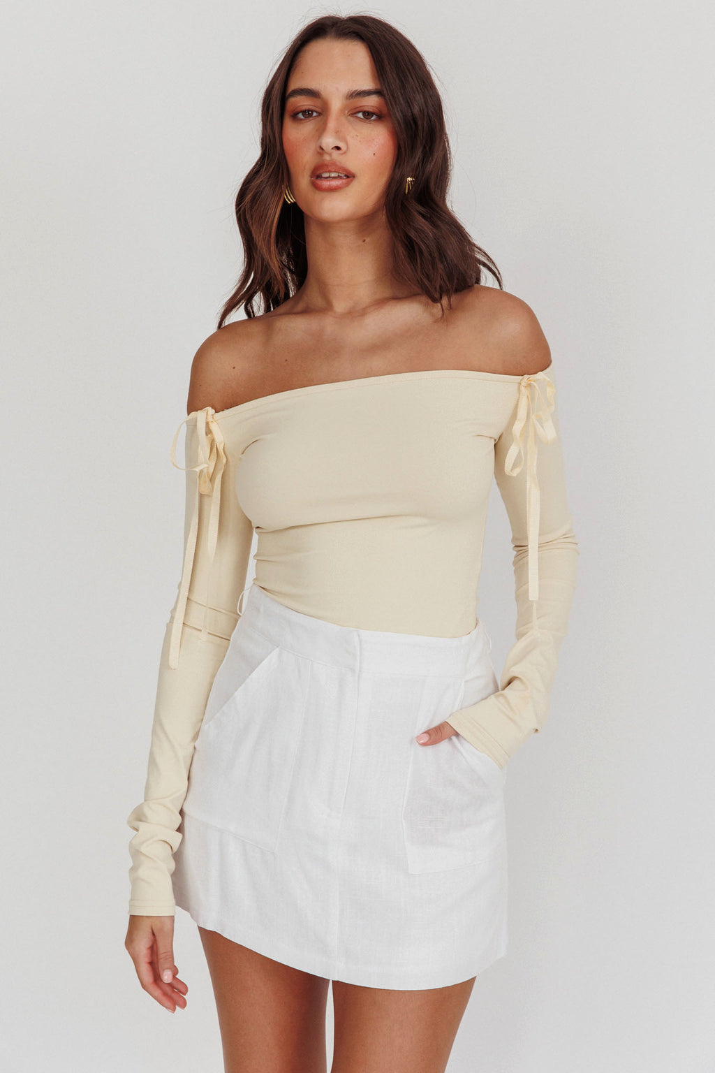 Euphoria Linen Skort White by Selfie Leslie