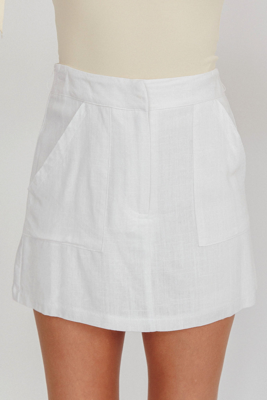 Euphoria Linen Skort White by Selfie Leslie