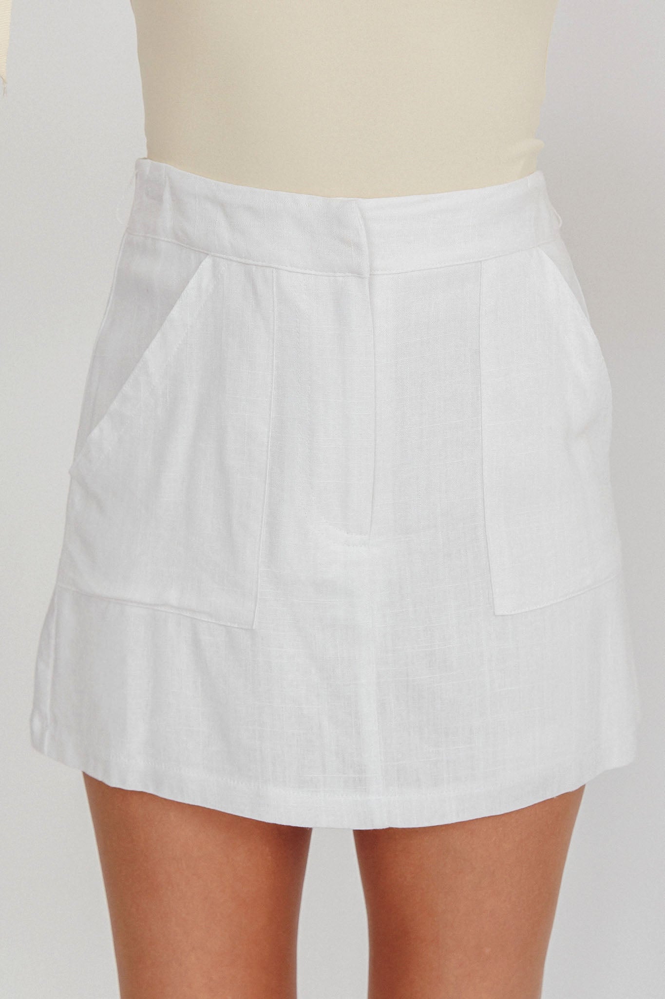 Euphoria Linen Skort White by Selfie Leslie