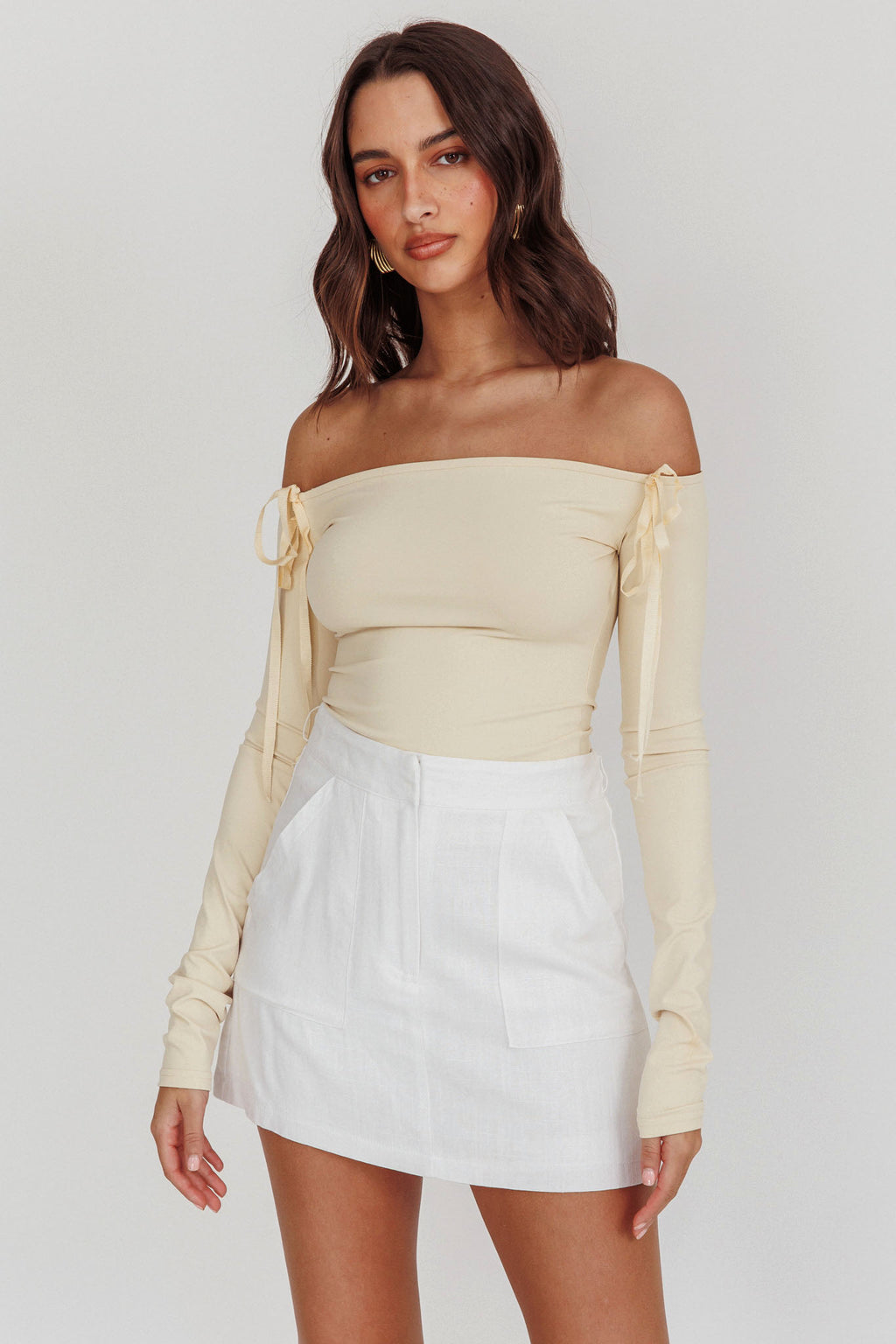Euphoria Linen Skort White by Selfie Leslie