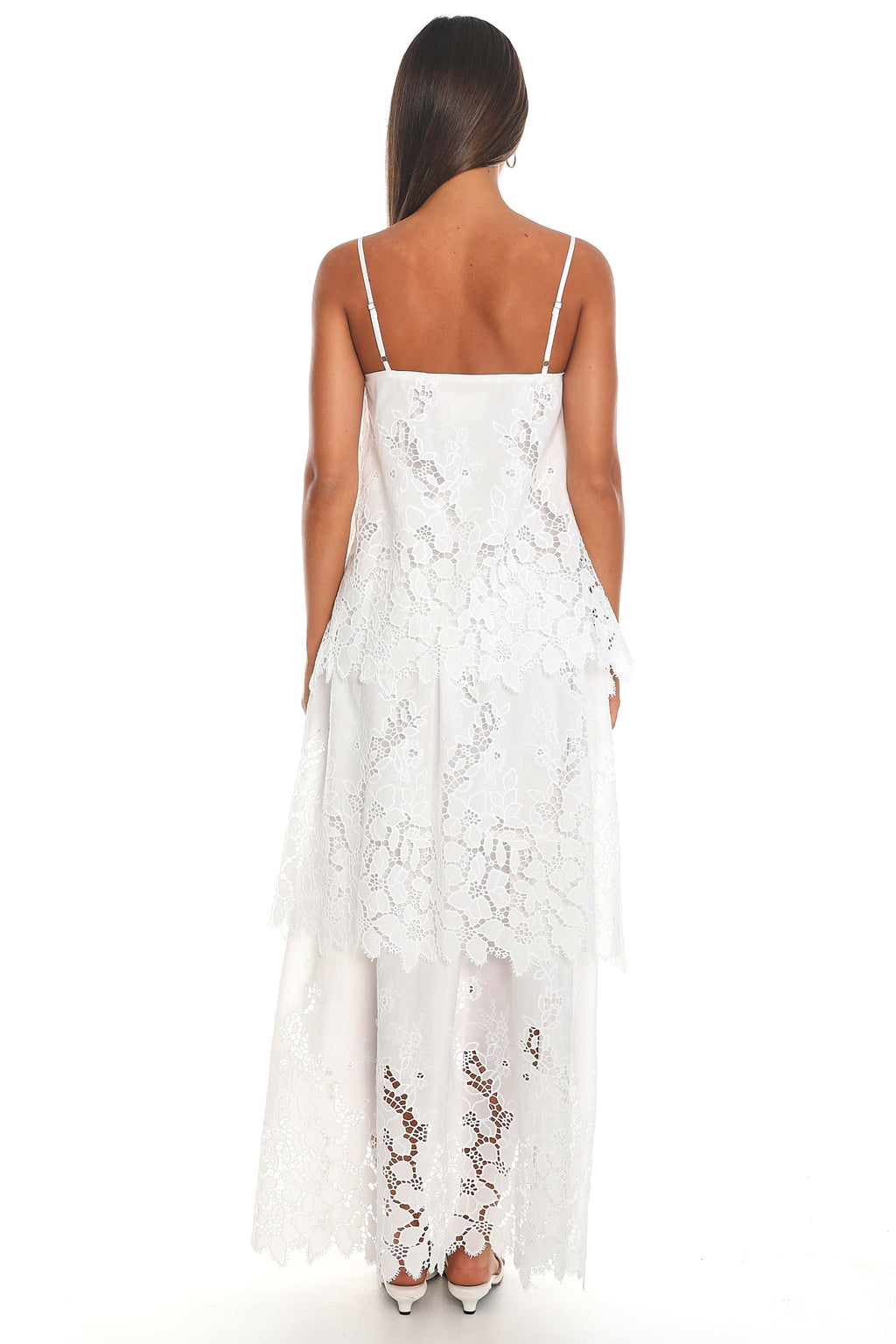Amalfi Afternoon Tiered Maxi Dress White by Selfie Leslie
