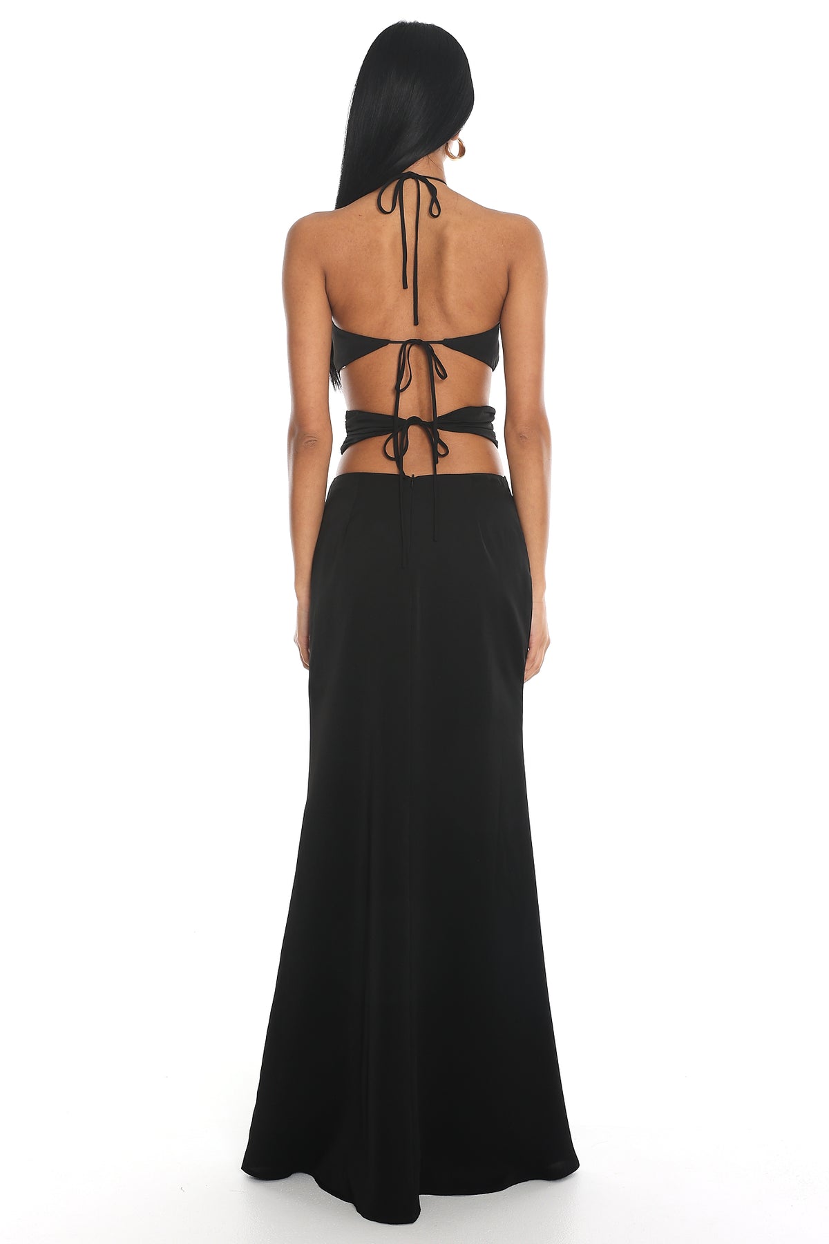 Tullia Cut Out Halter Maxi Dress Black