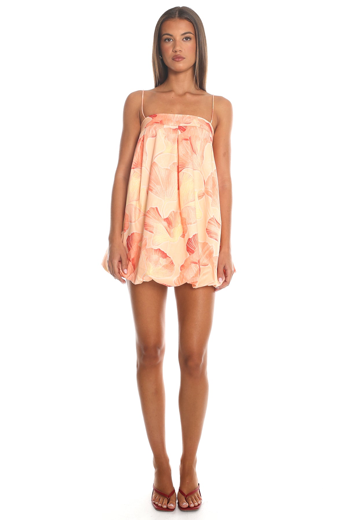 Jasminda Embroidered Mini Dress Peach