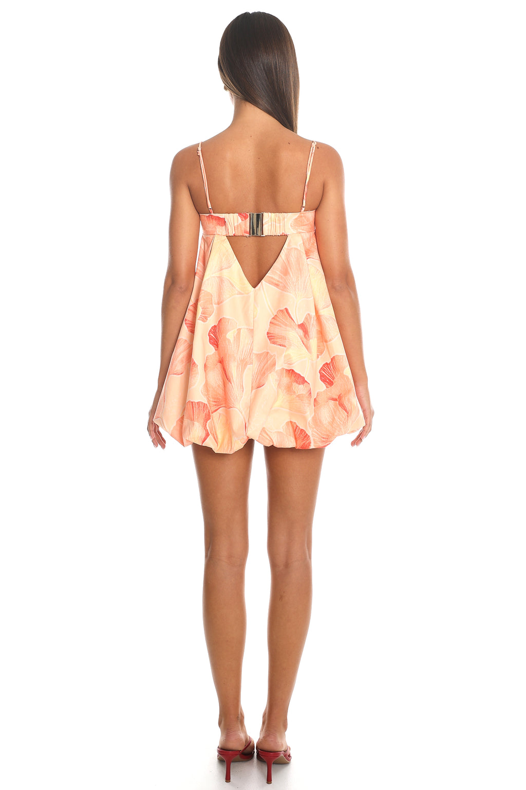 Jasminda Embroidered Mini Dress Peach