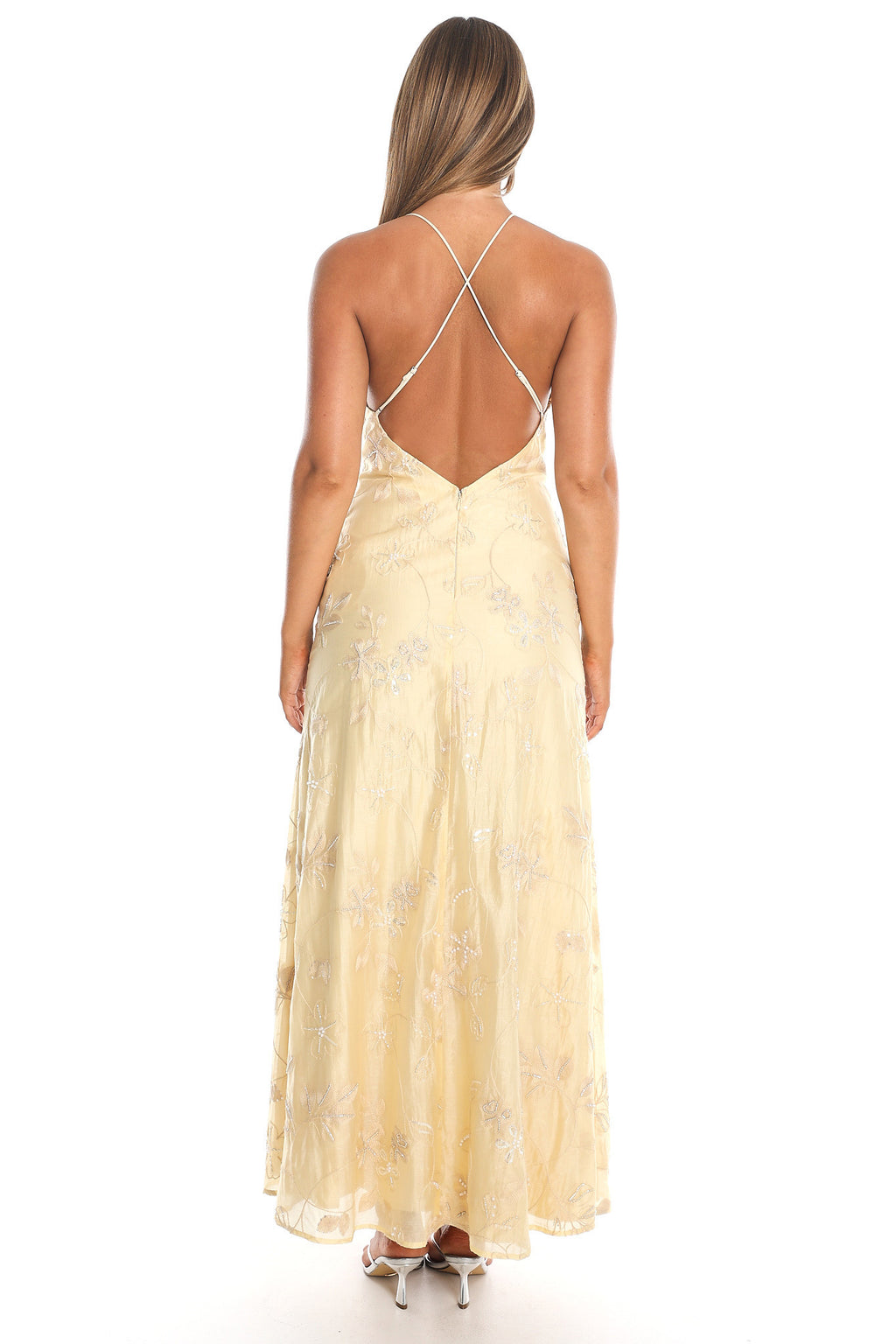 Libertine Beaded Maxi Dress Yellow by Selfie Leslie