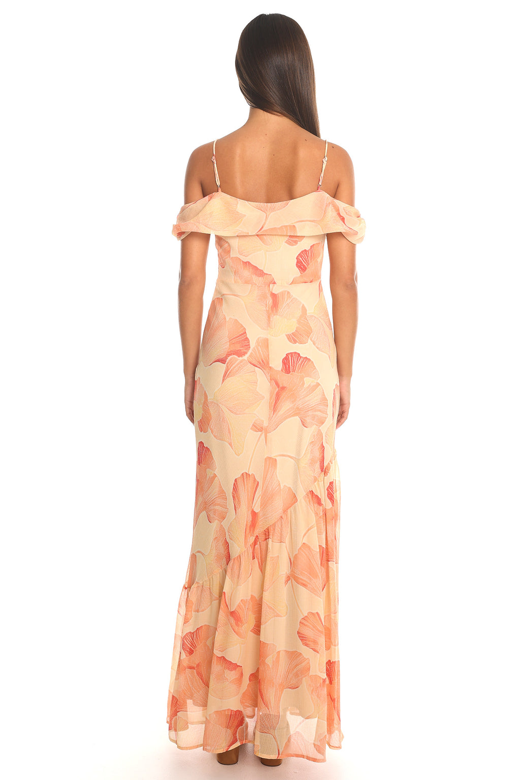 Costa Vera Off-Shoulder Maxi Dress Peach