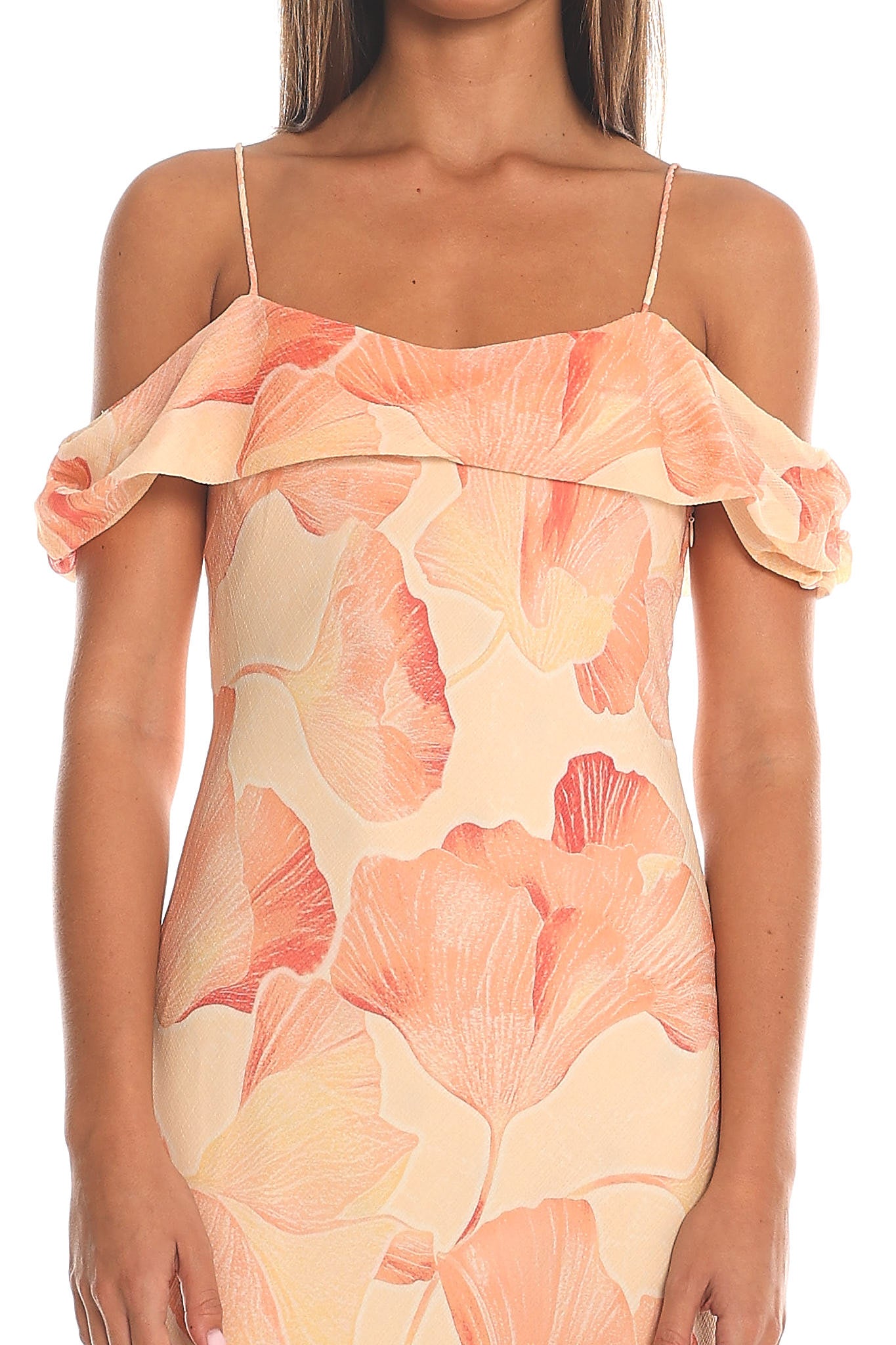 Costa Vera Off-Shoulder Maxi Dress Peach