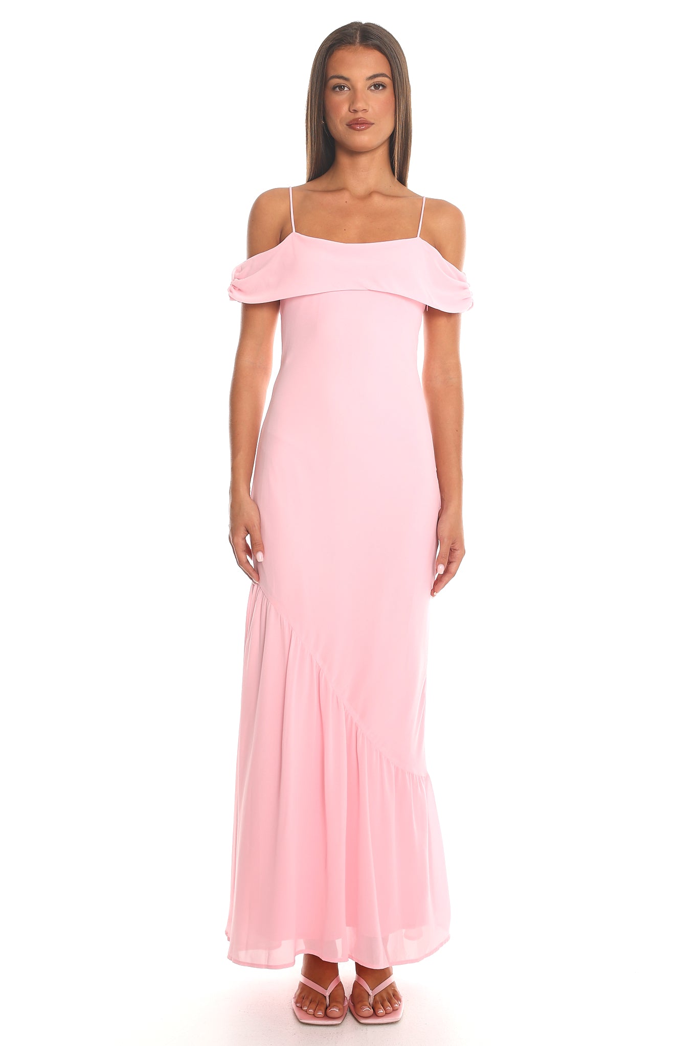 Costa Vera Off-Shoulder Maxi Dress Pink