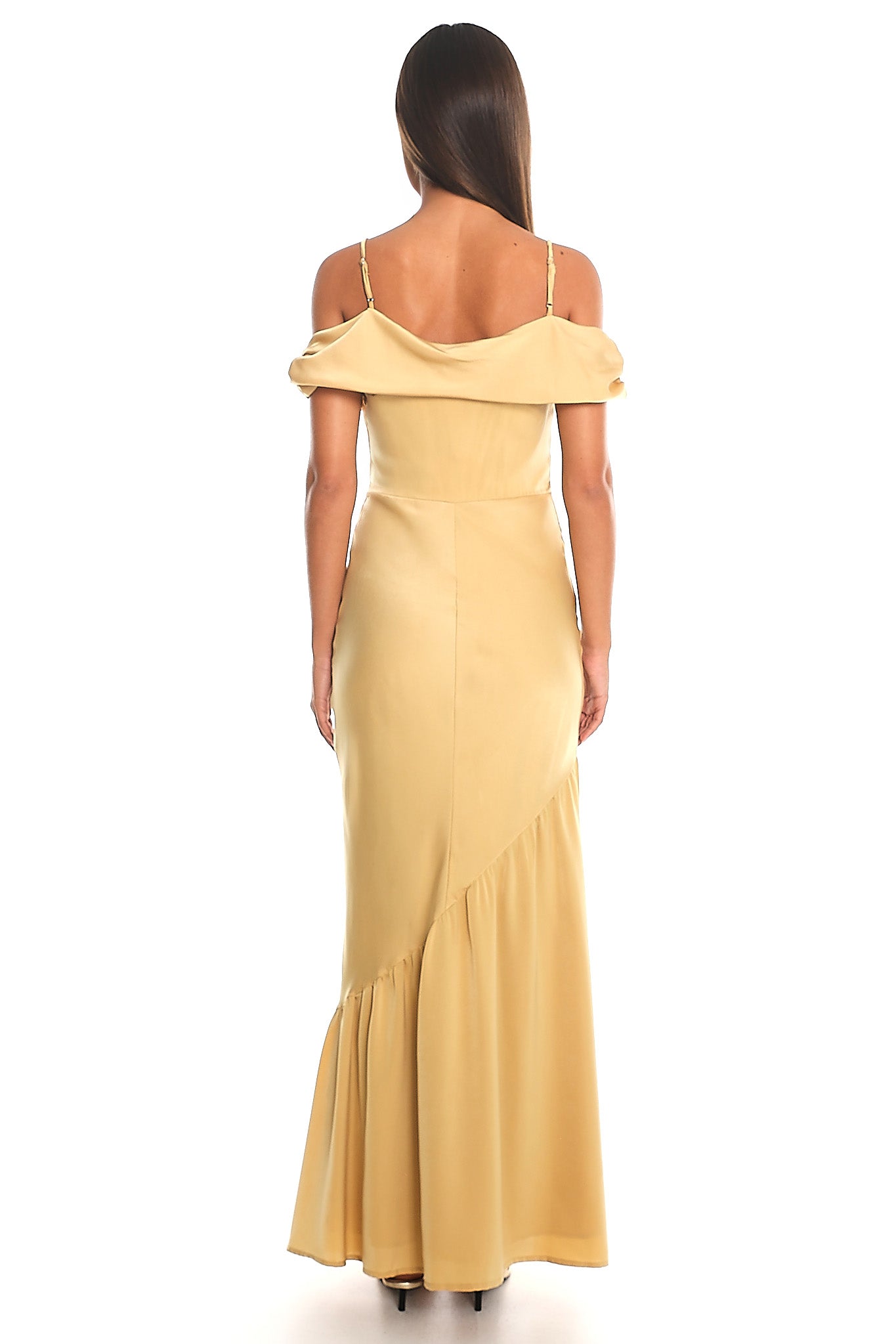 Gamble Off-Shoulder Maxi Dress Gold