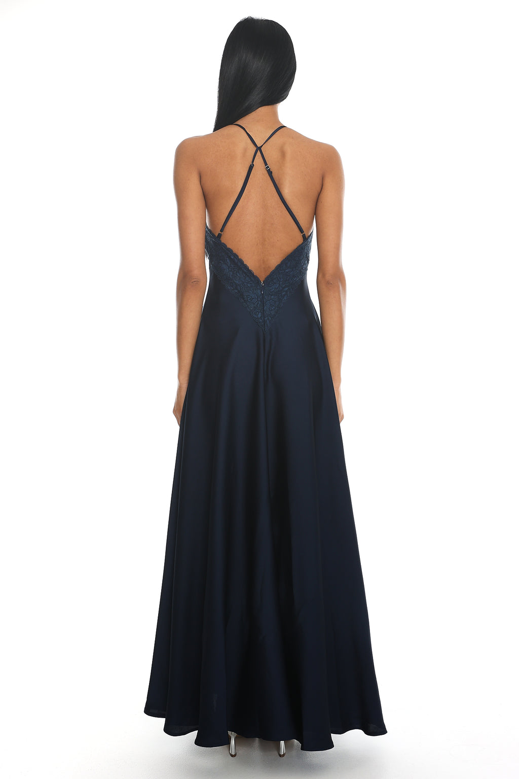 Andreis Cowl Neck Maxi Dress Navy by Selfie Leslie
