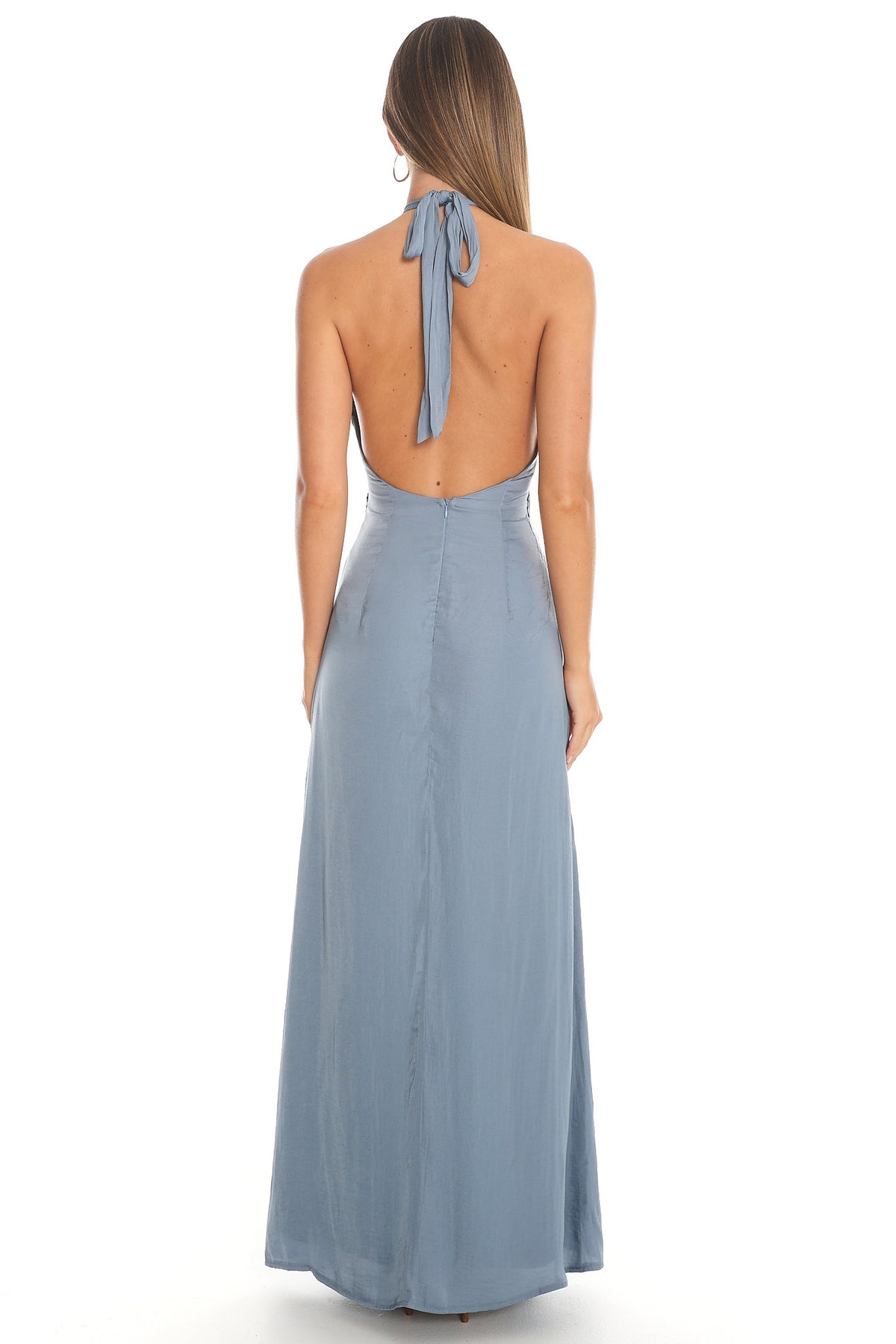 Blueprint Halter Maxi Dress Steel Blue by Selfie Leslie