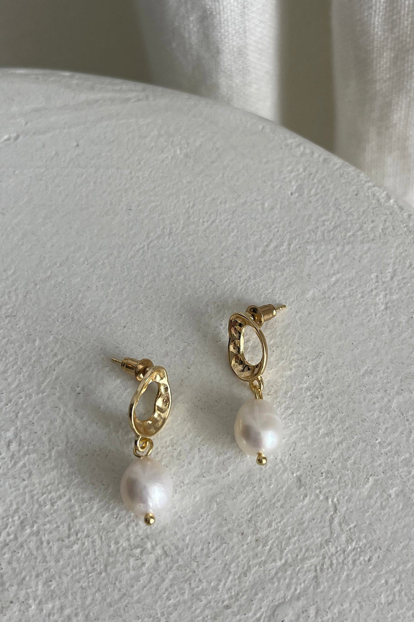 First Love Pearl Drop Earrings Gold by Selfie Leslie