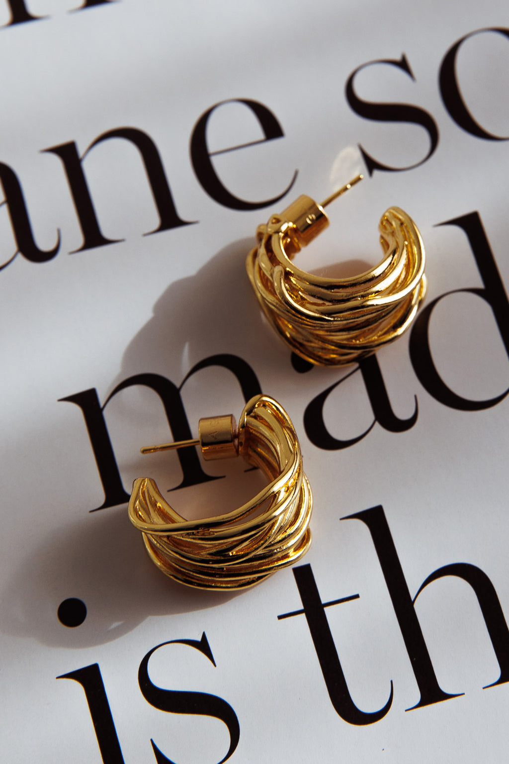 Halo Tangled Hoop Earrings Gold by Selfie Leslie