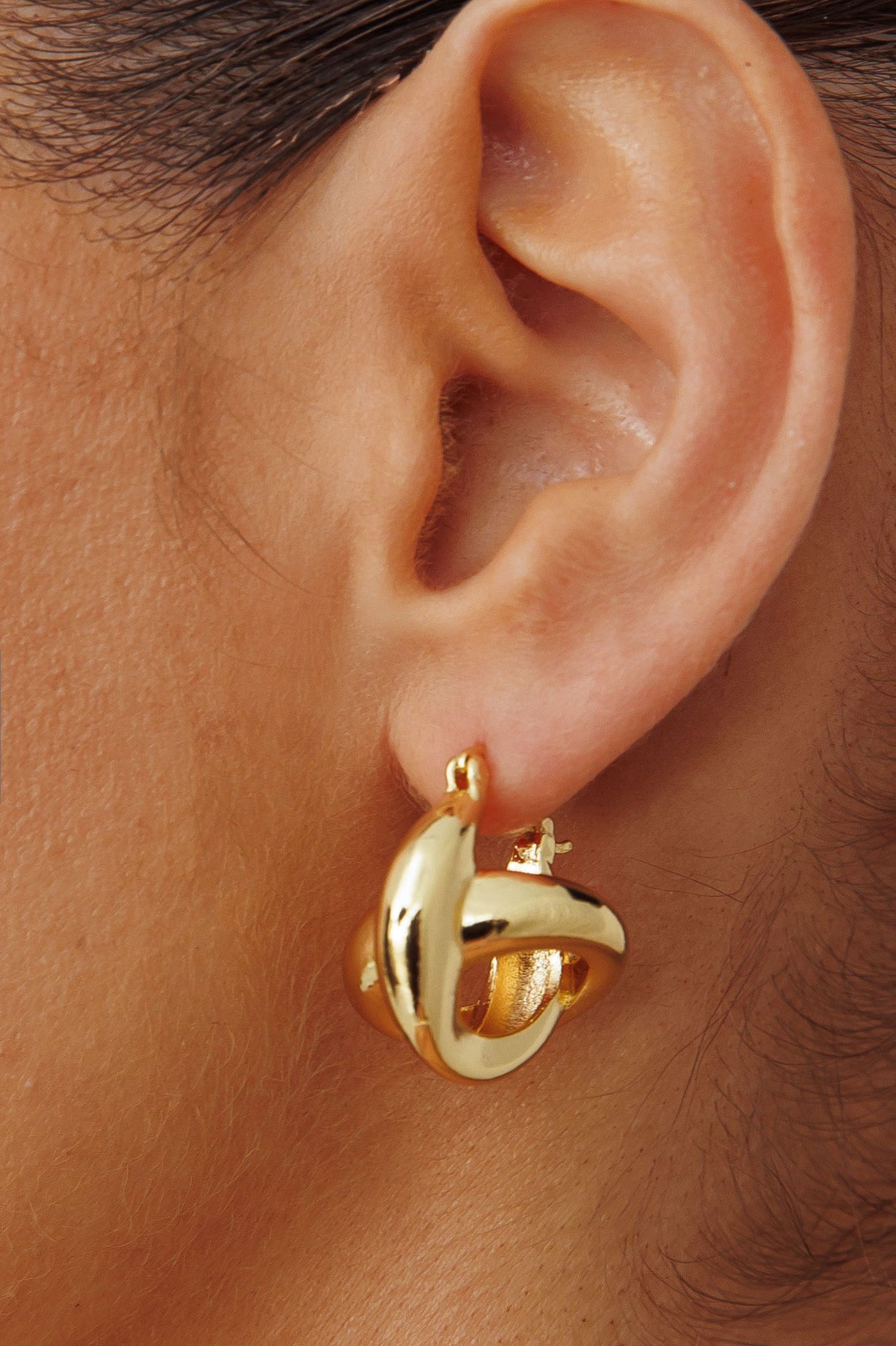 Jetset Cross Hoop Earrings Gold by Selfie Leslie