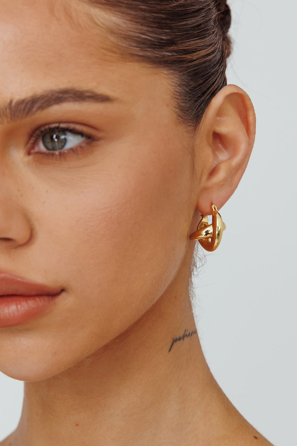 Jetset Cross Hoop Earrings Gold by Selfie Leslie