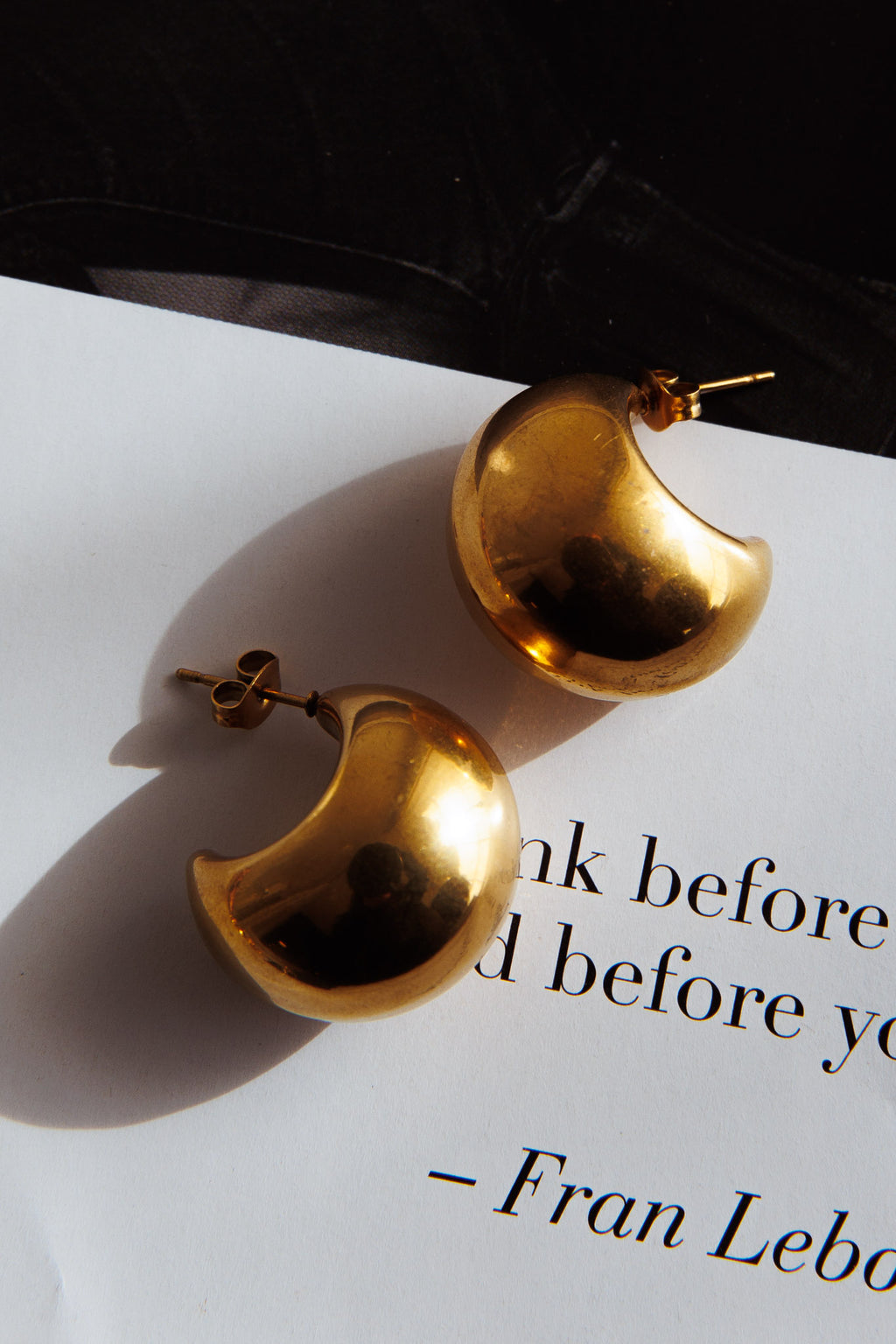 Arabia Dome Hoop Earrings Gold by Selfie Leslie