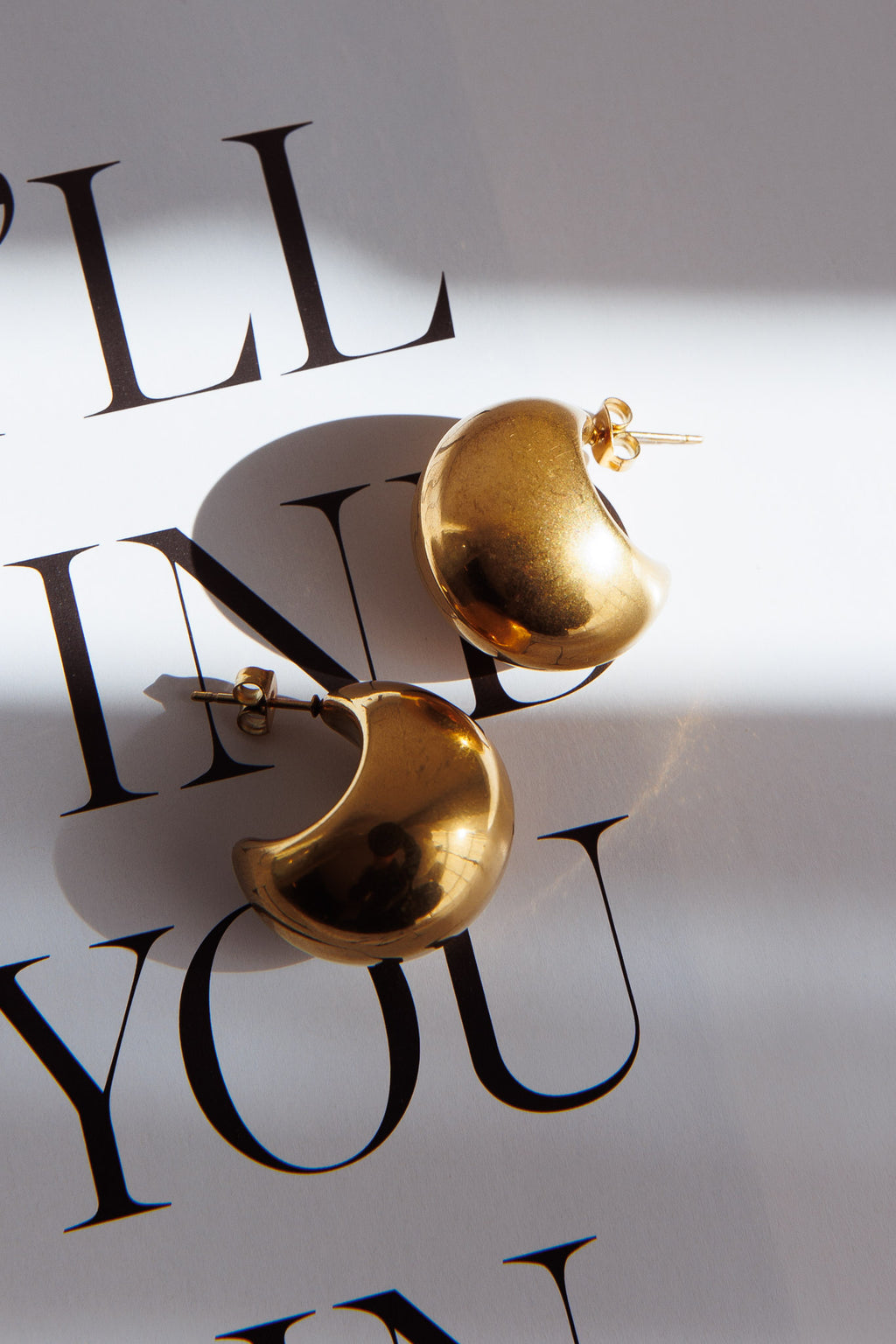 Arabia Dome Hoop Earrings Gold by Selfie Leslie