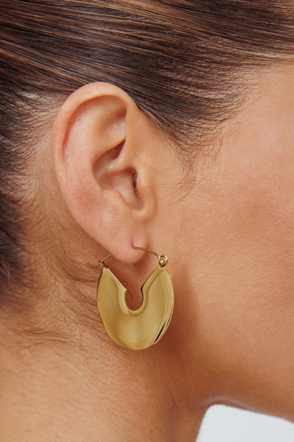 Faith Flat Circle Earrings Gold by Selfie Leslie