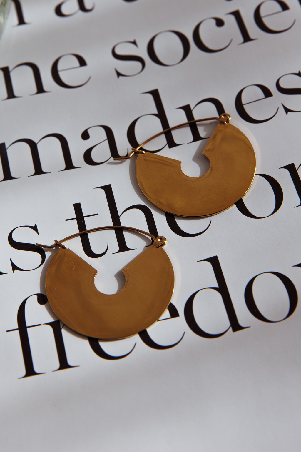 Faith Flat Circle Earrings Gold by Selfie Leslie