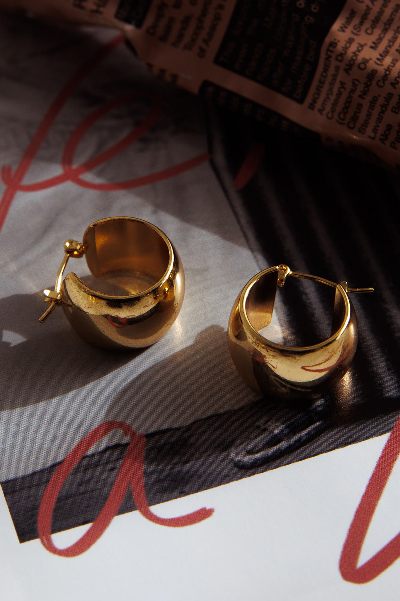 Ami Chunky Wide Hoop Earrings Gold by Selfie Leslie
