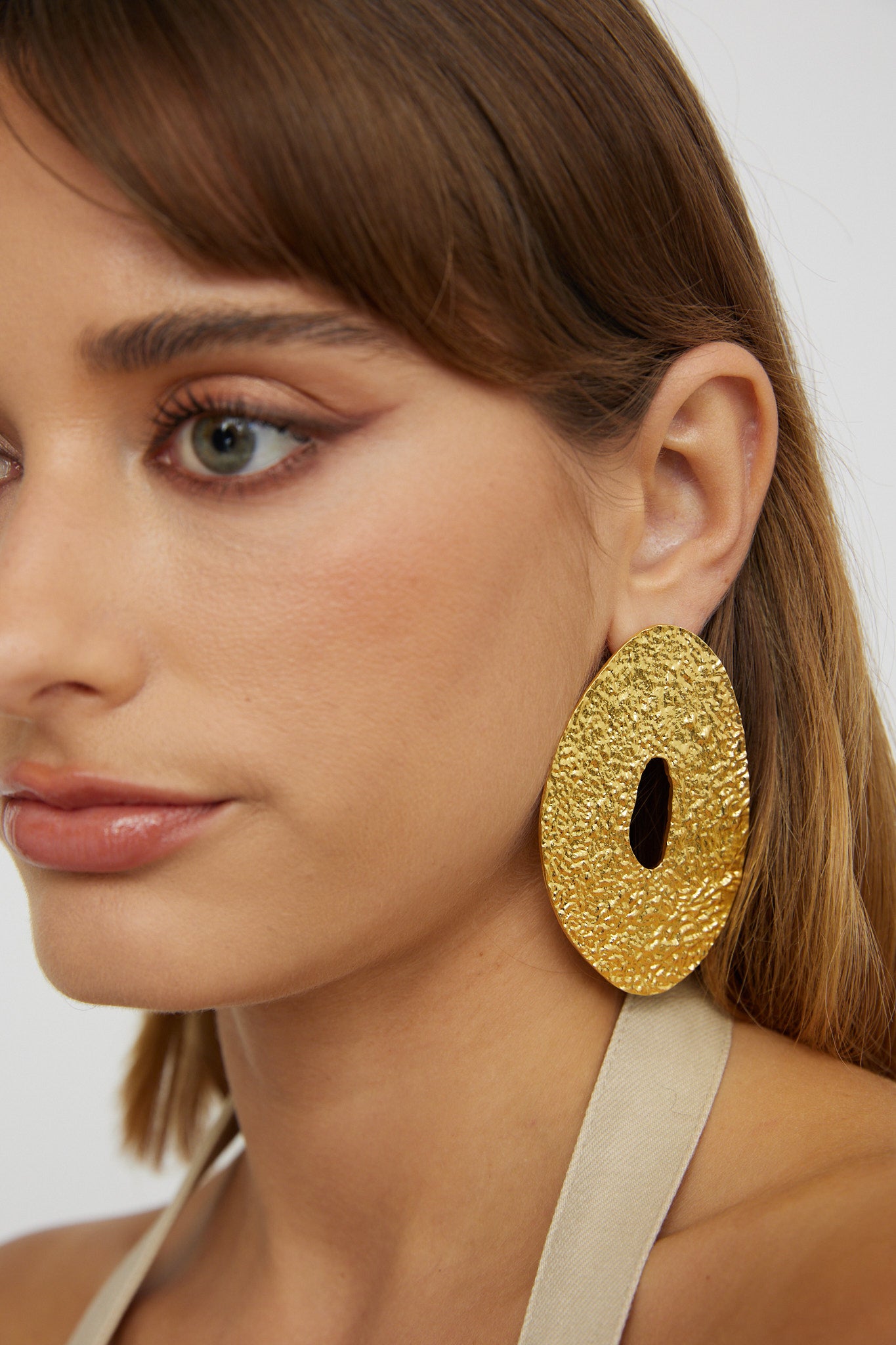 Eldorado Textured Disc Earrings Gold by Selfie Leslie